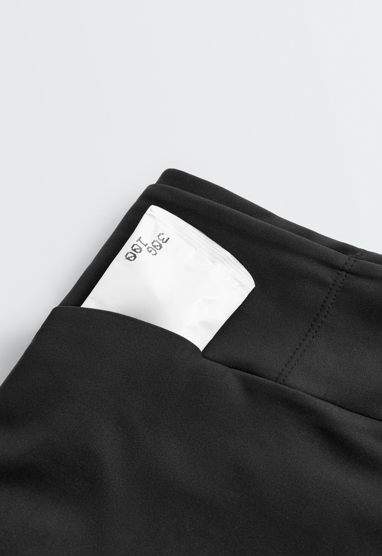 Biker leggings high rise 15cm running — BLACK