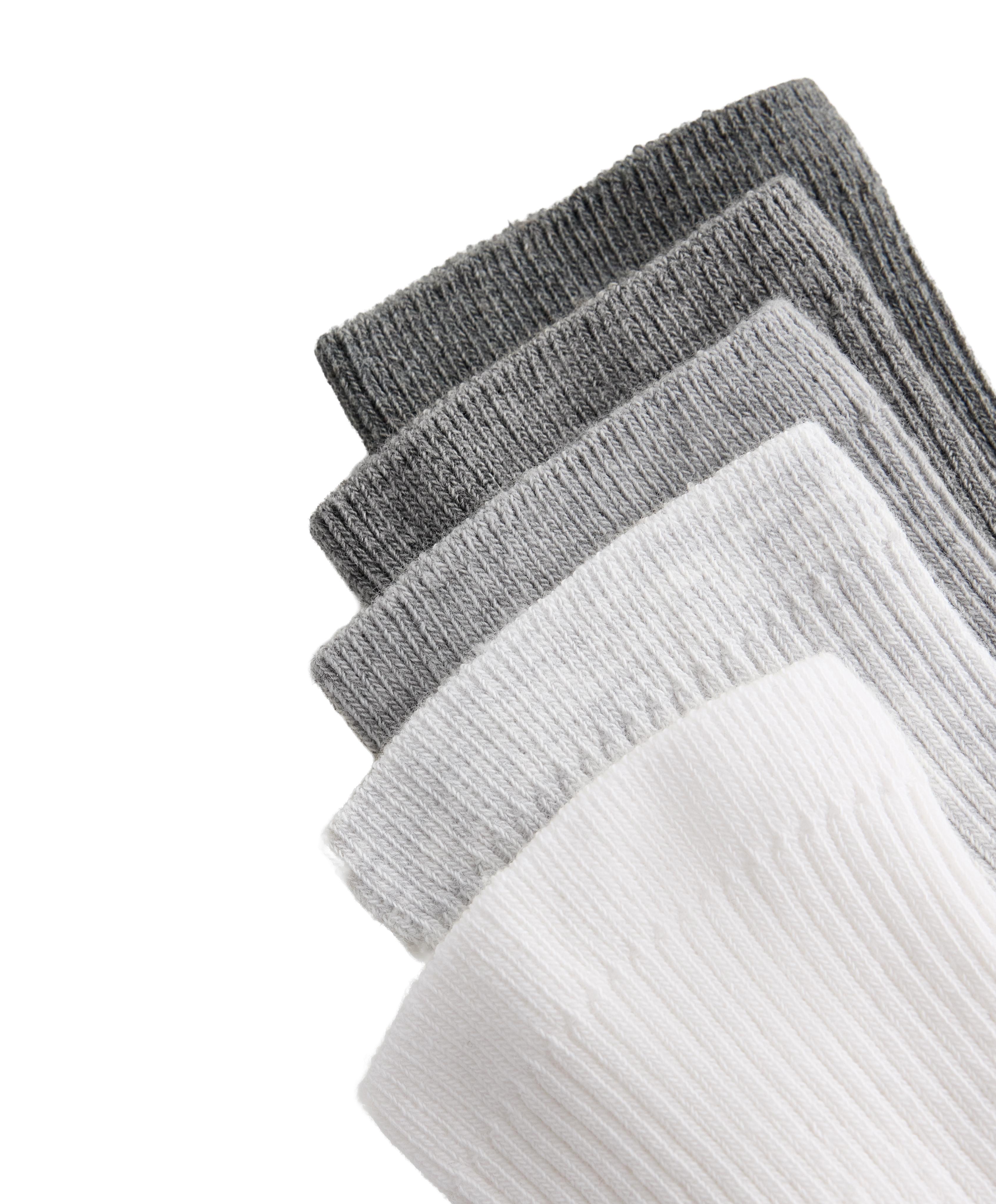5 pairs of quarter socks with cotton — PALE GREY MELANGE