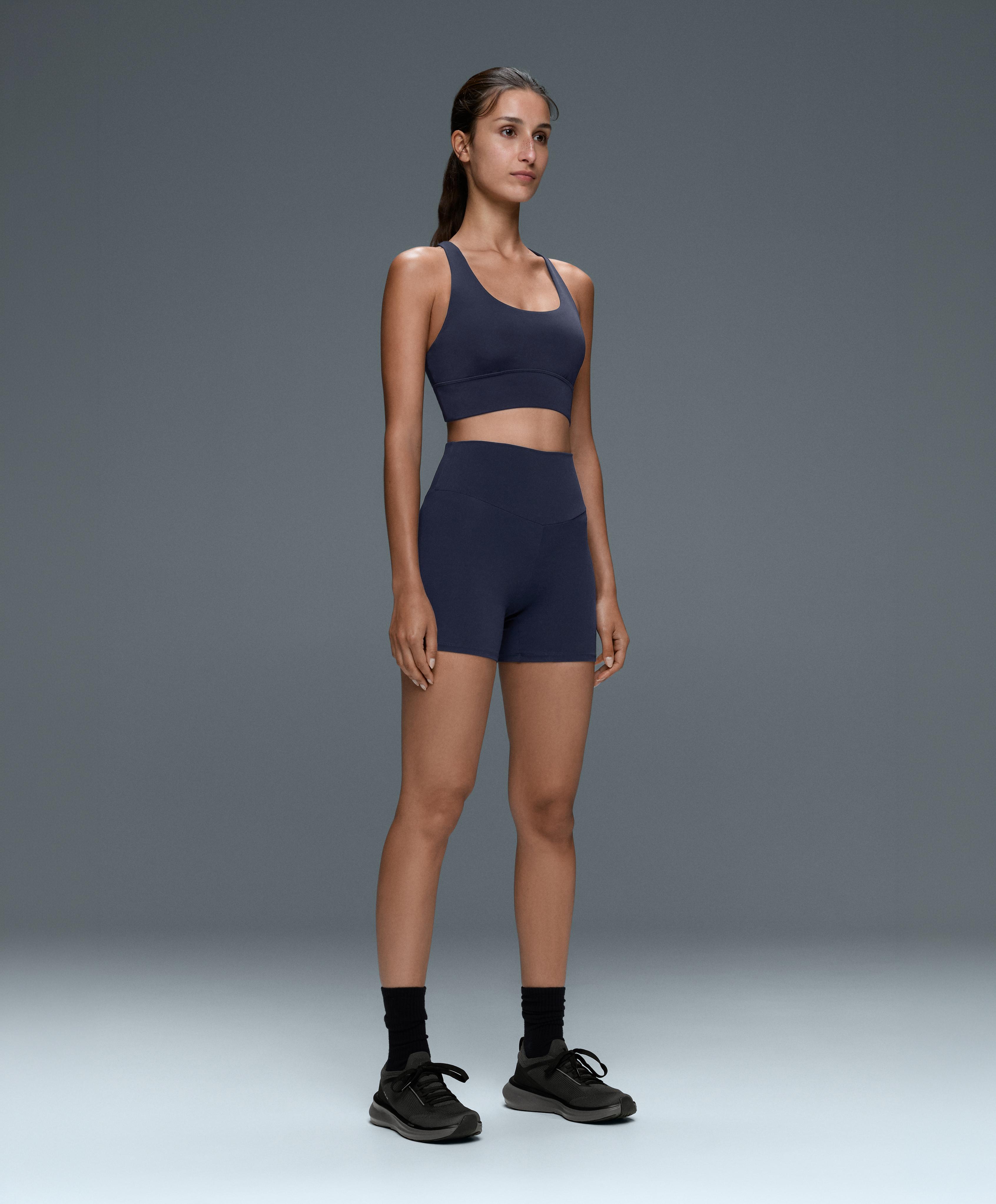 Comfortlux high-waisted 10cm hot pants — NAVY BLUE