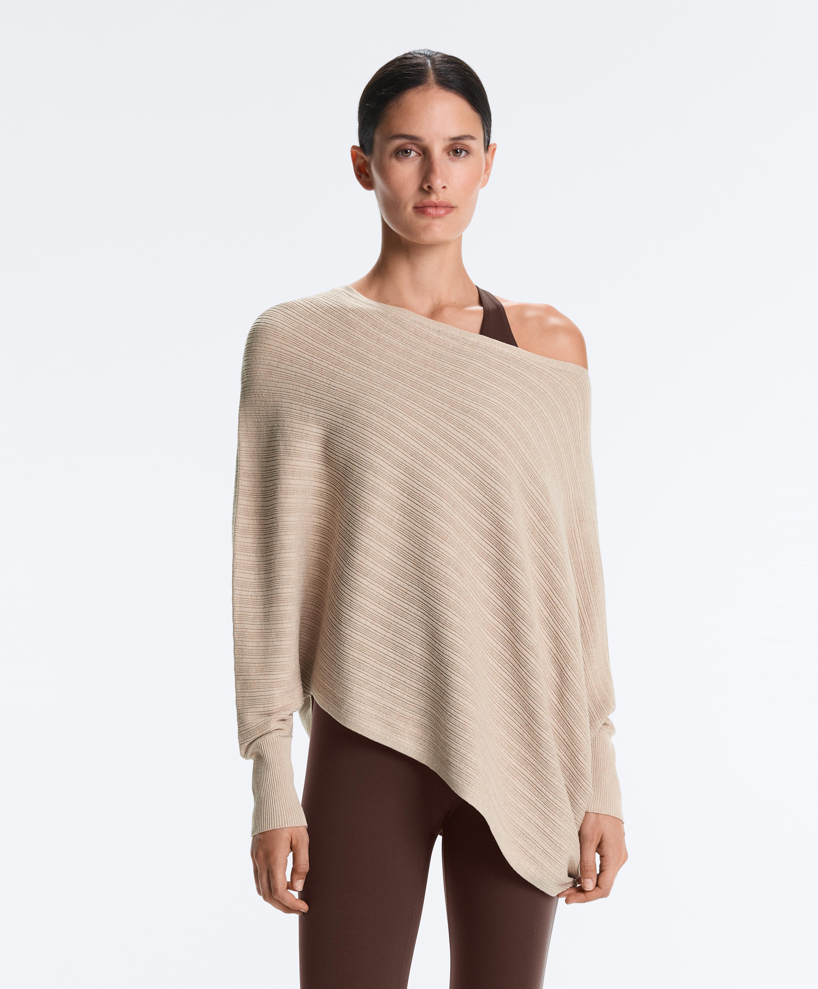 Džemper s Rib pletenim plaštom