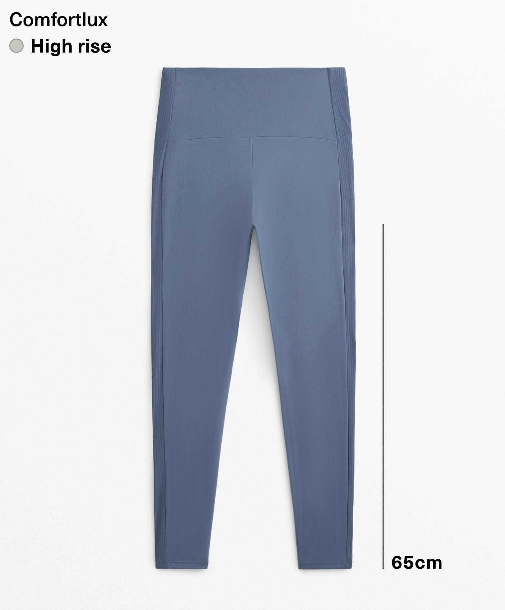 Leggings tobilleros high rise comfortlux rib 65 cm
