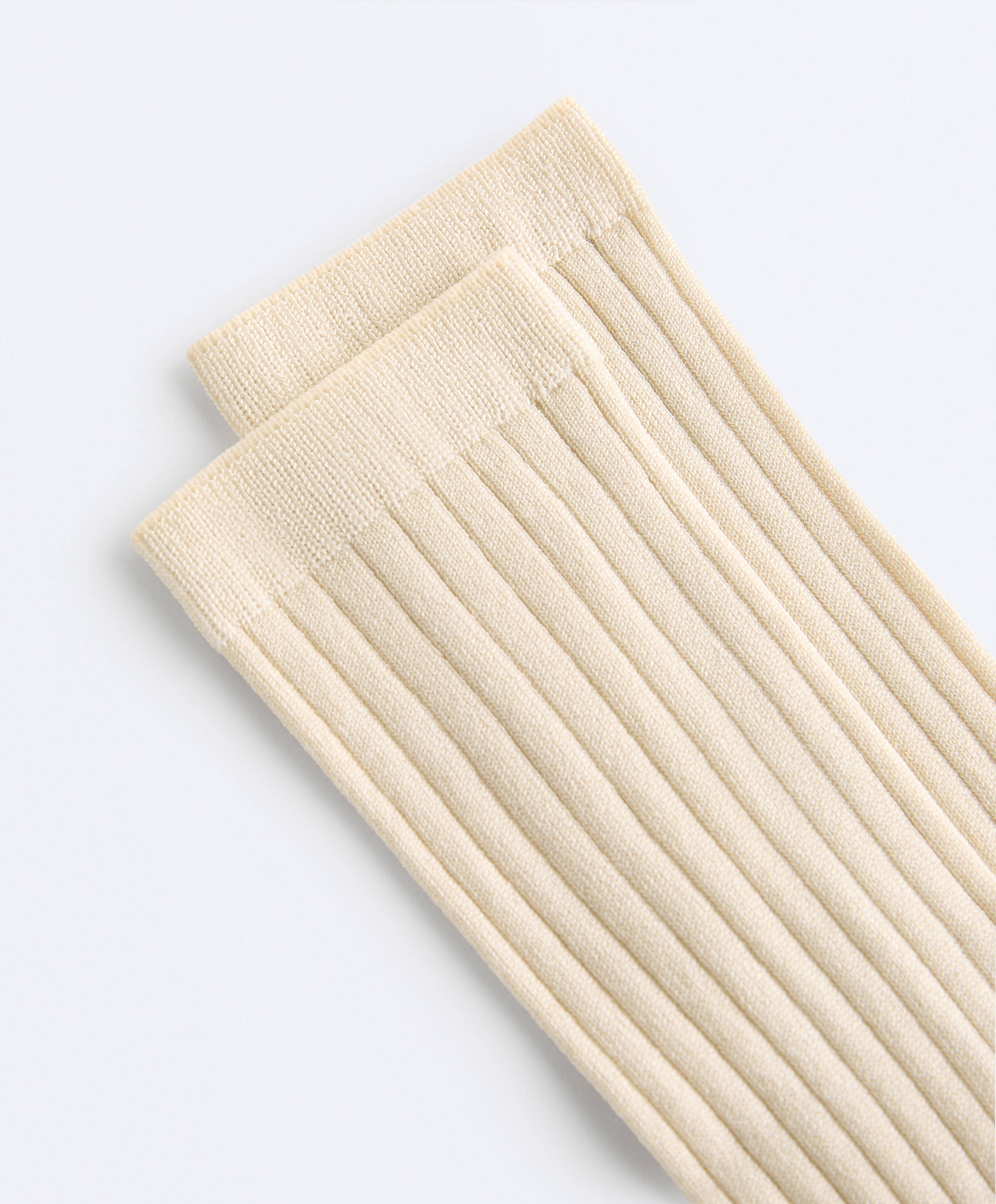 Classic Rib silk blend sock — PALE YELLOW