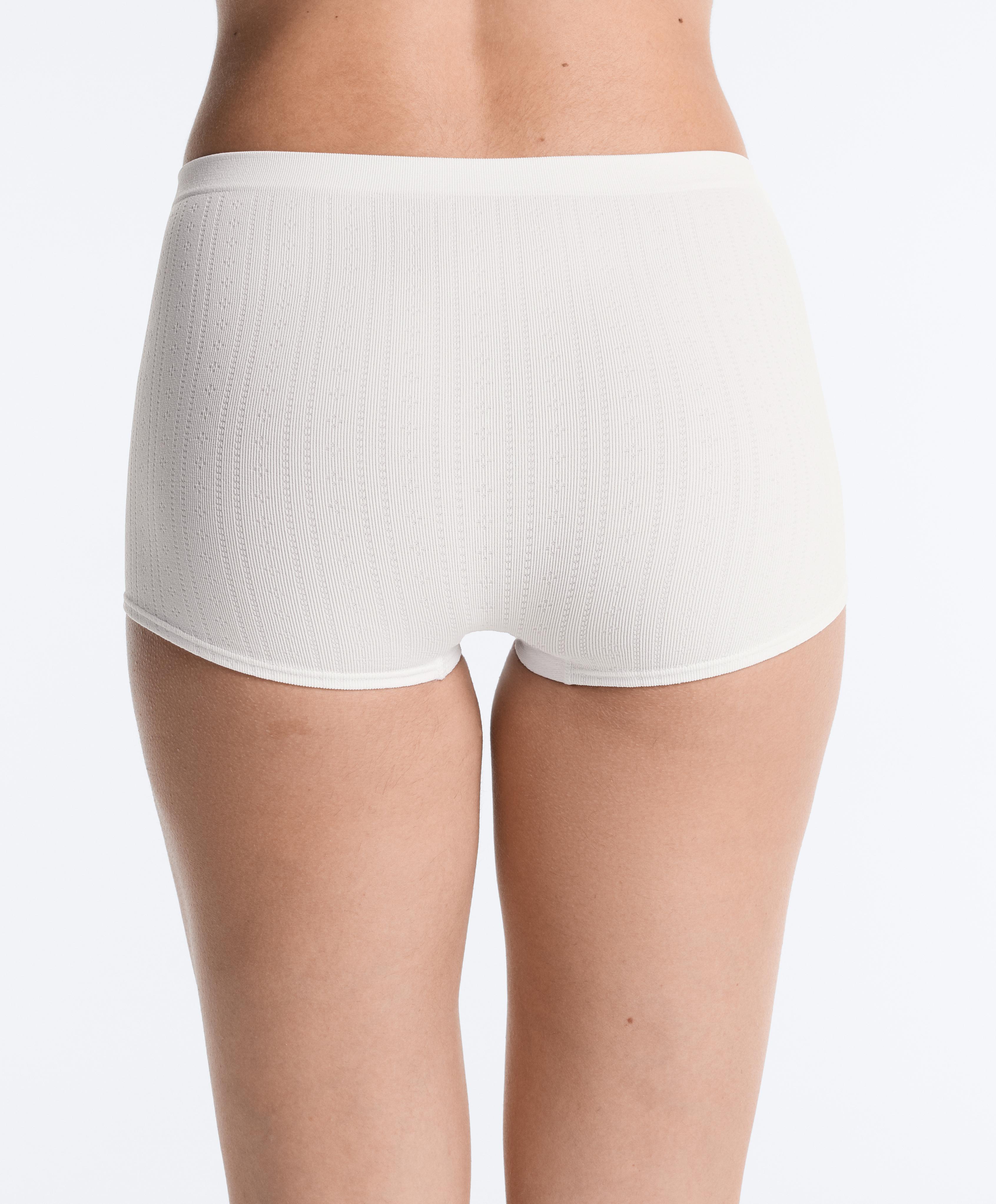 2 seamless soft-touch openwork shortie briefs — GREY MELANGE