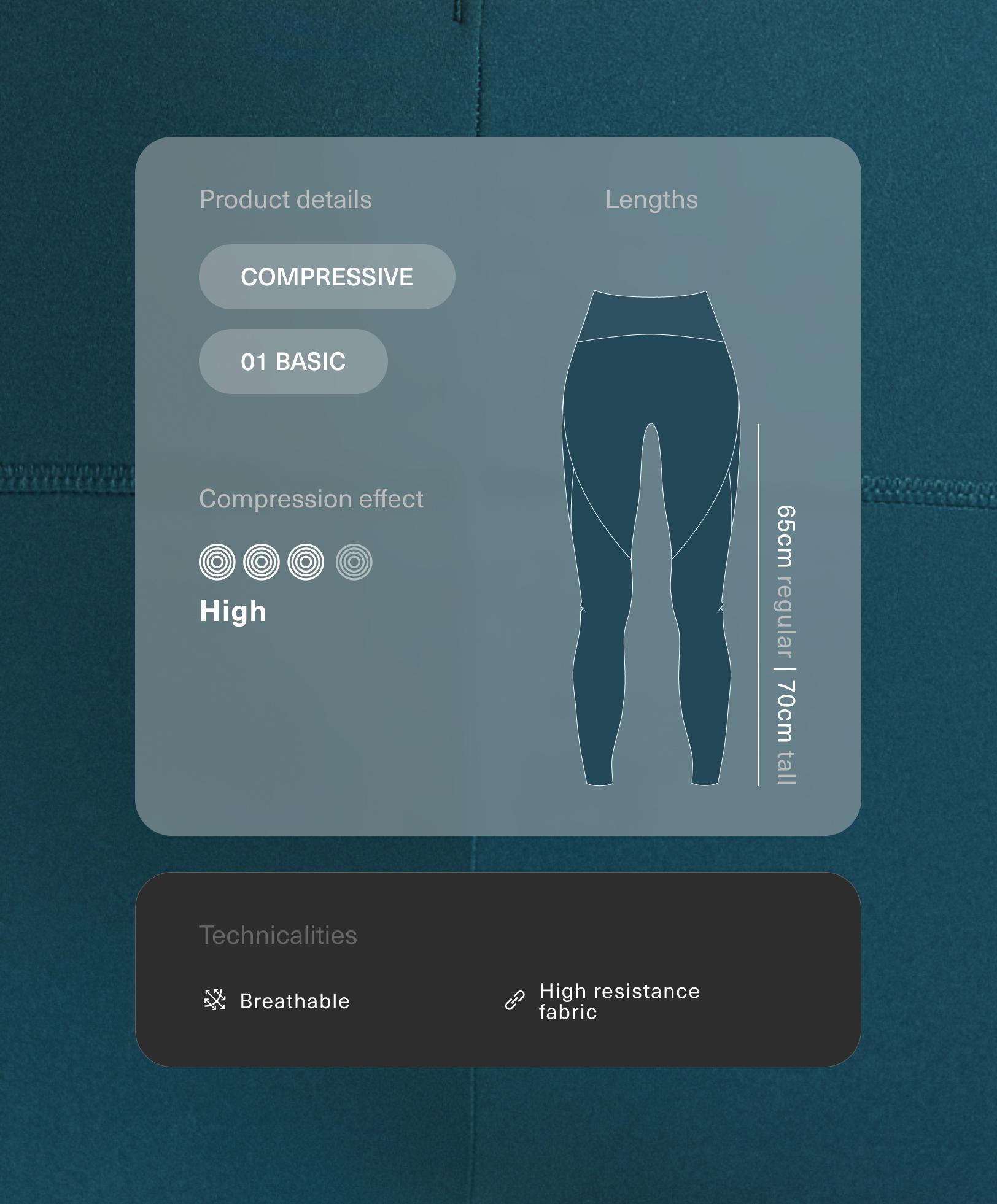 Compressive high rise ankle-length basic leggings