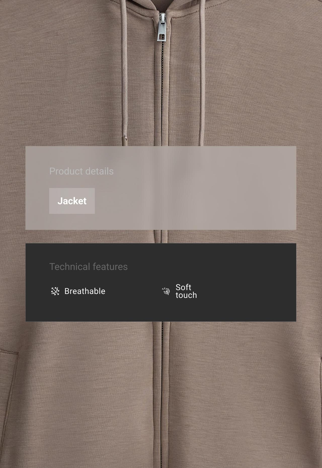Long jacket with rib details and soft-touch modal — MINK
