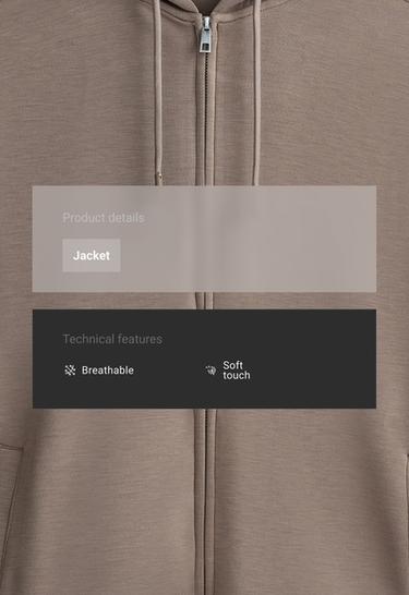 Long jacket with rib details and soft-touch modal — MINK 2