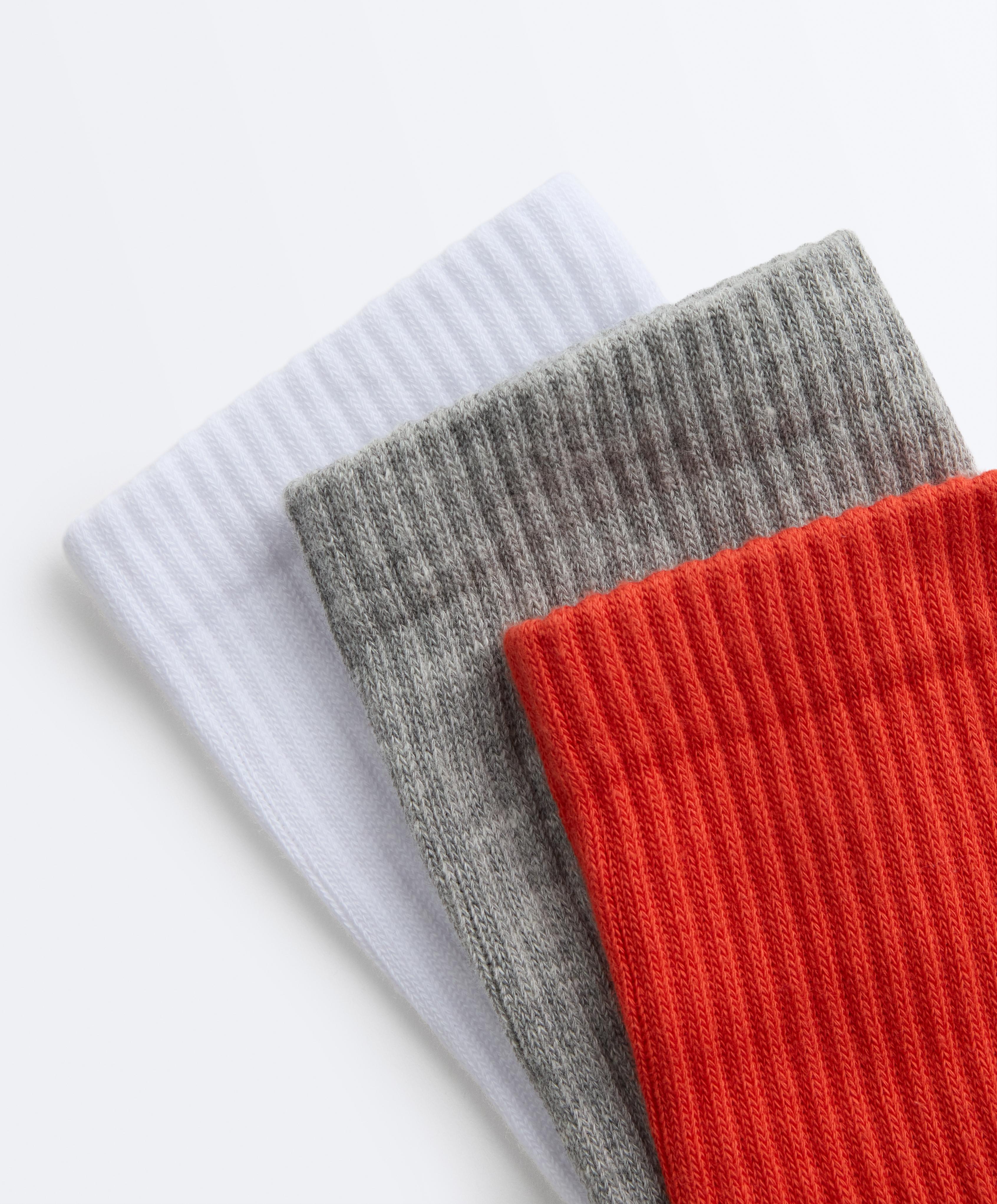 3 pairs of cotton blend classic socks — BRIGHT ORANGE