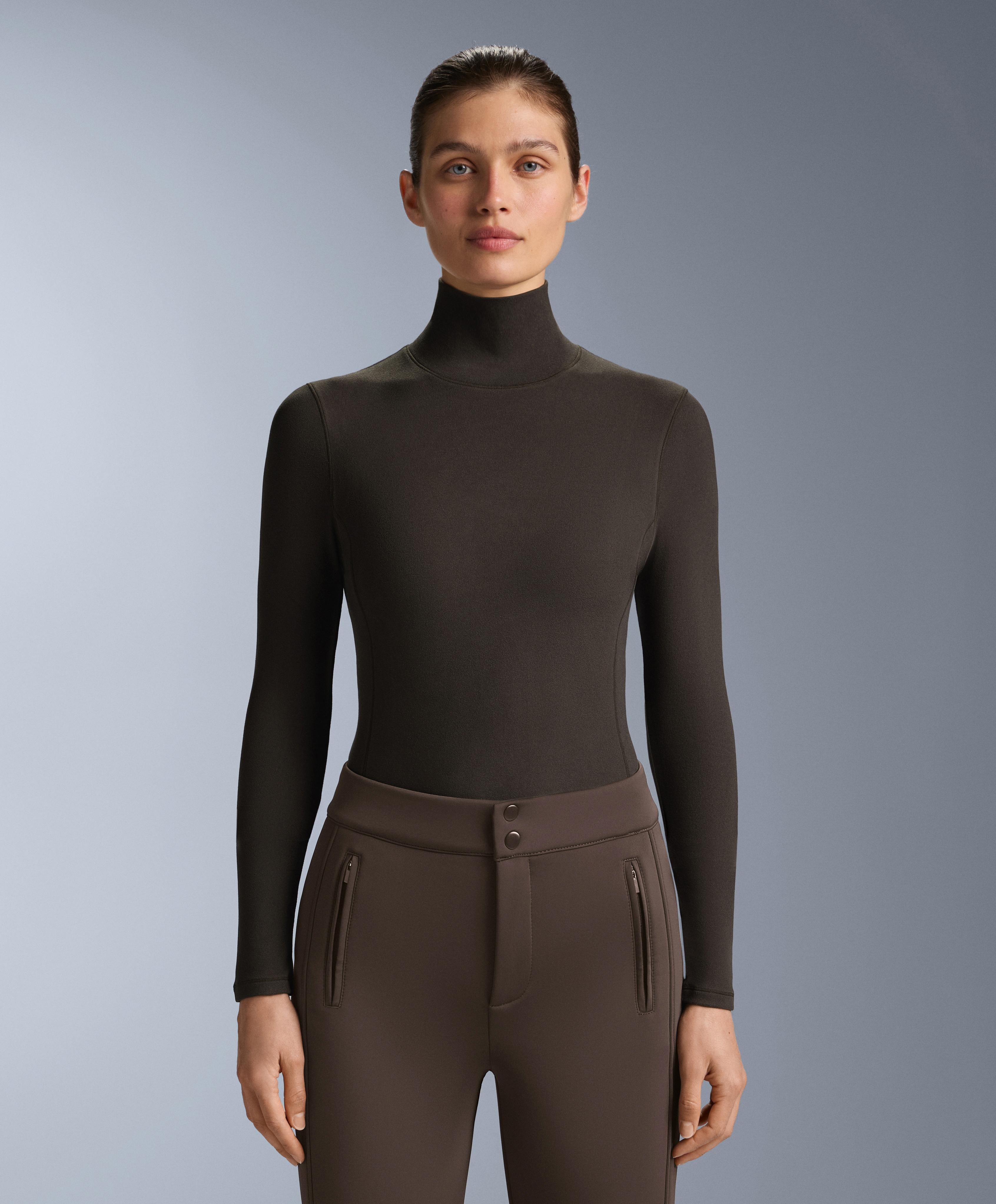 Maglietta termica base layer in pile a collo alto