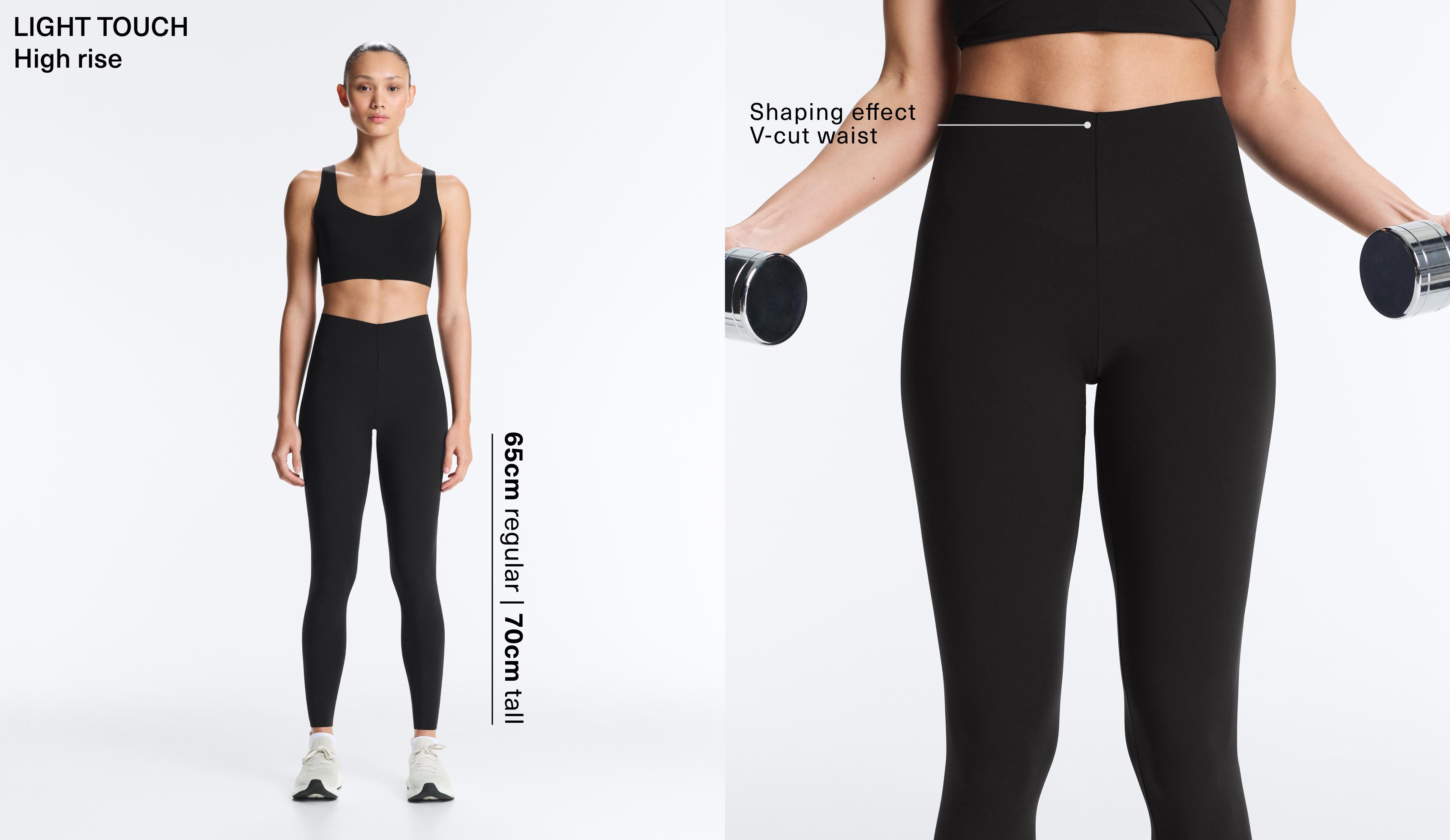 High rise ankle-length Light Touch V-cut leggings 65 cm