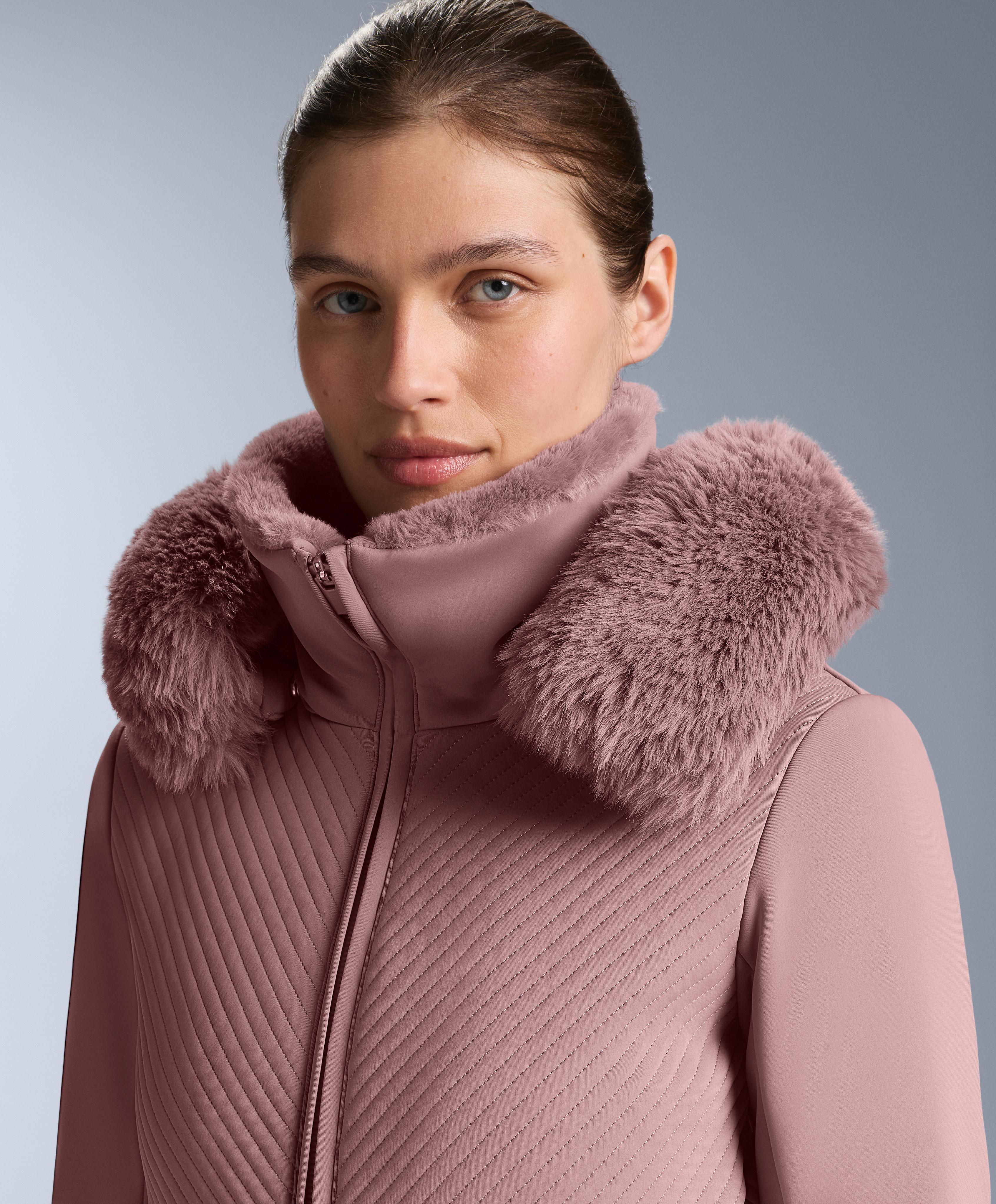 Water-resistant fitted stretch SKI jumpsuit — PINK-MAUVE