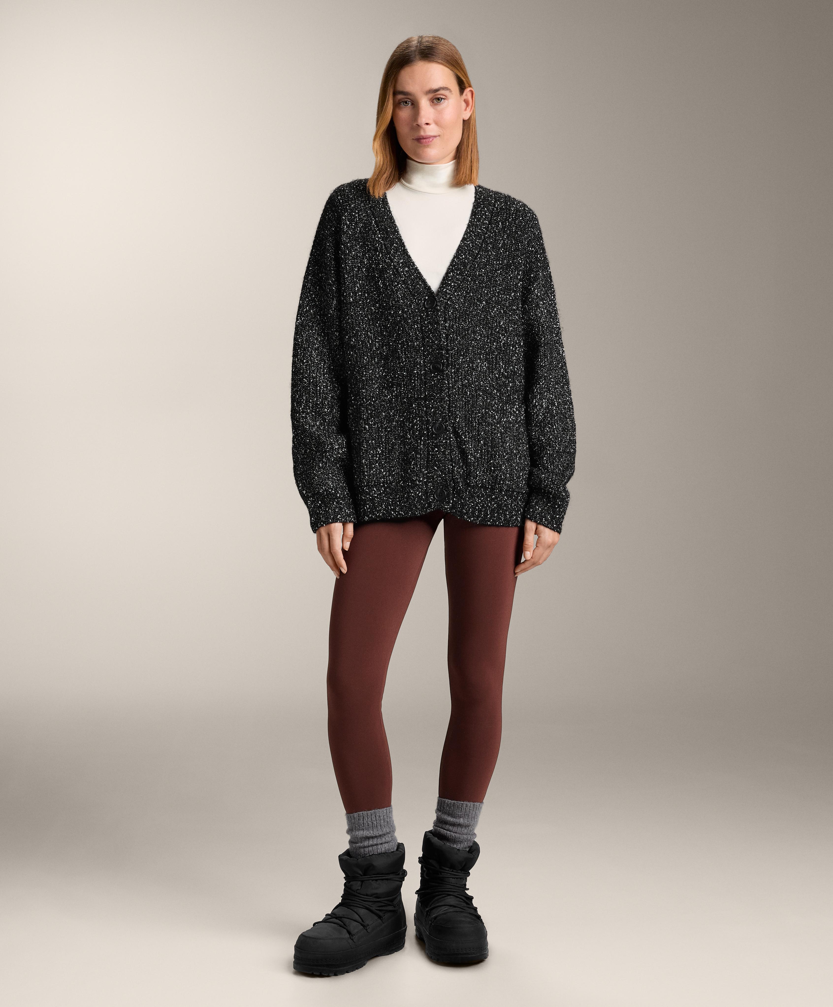 Cardigan neps col en V 27% laine Cardigan neps col en V 27% laine