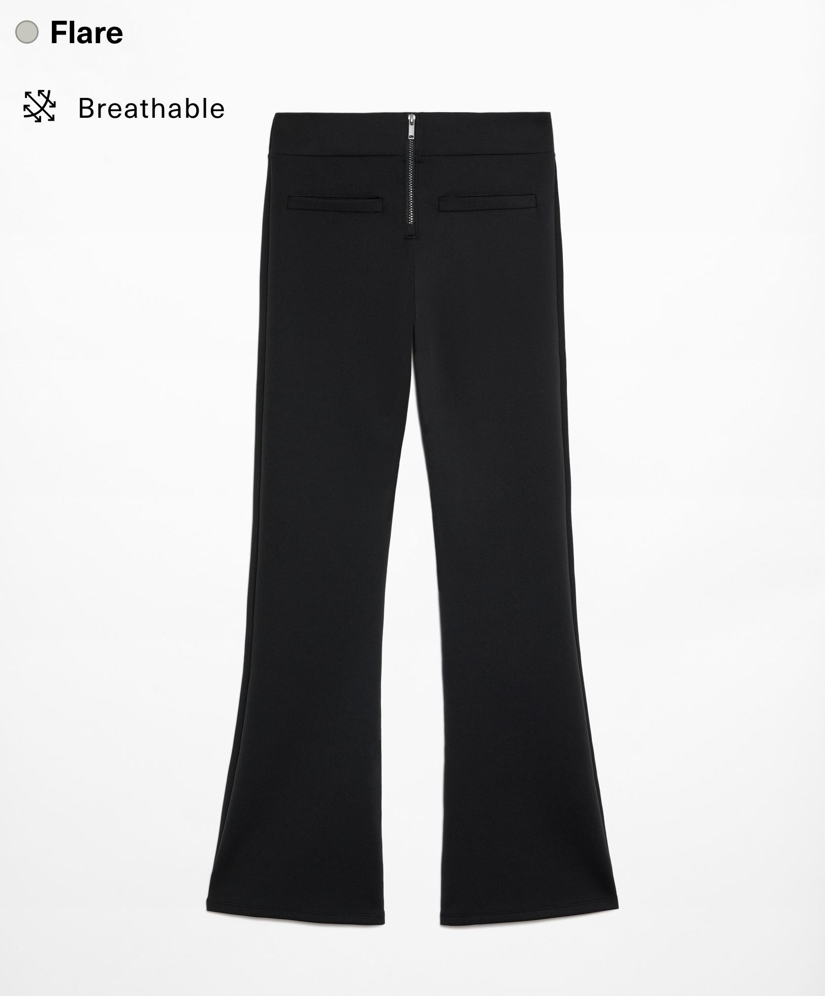 Neoprene-effect low-rise flare trousers - Sale