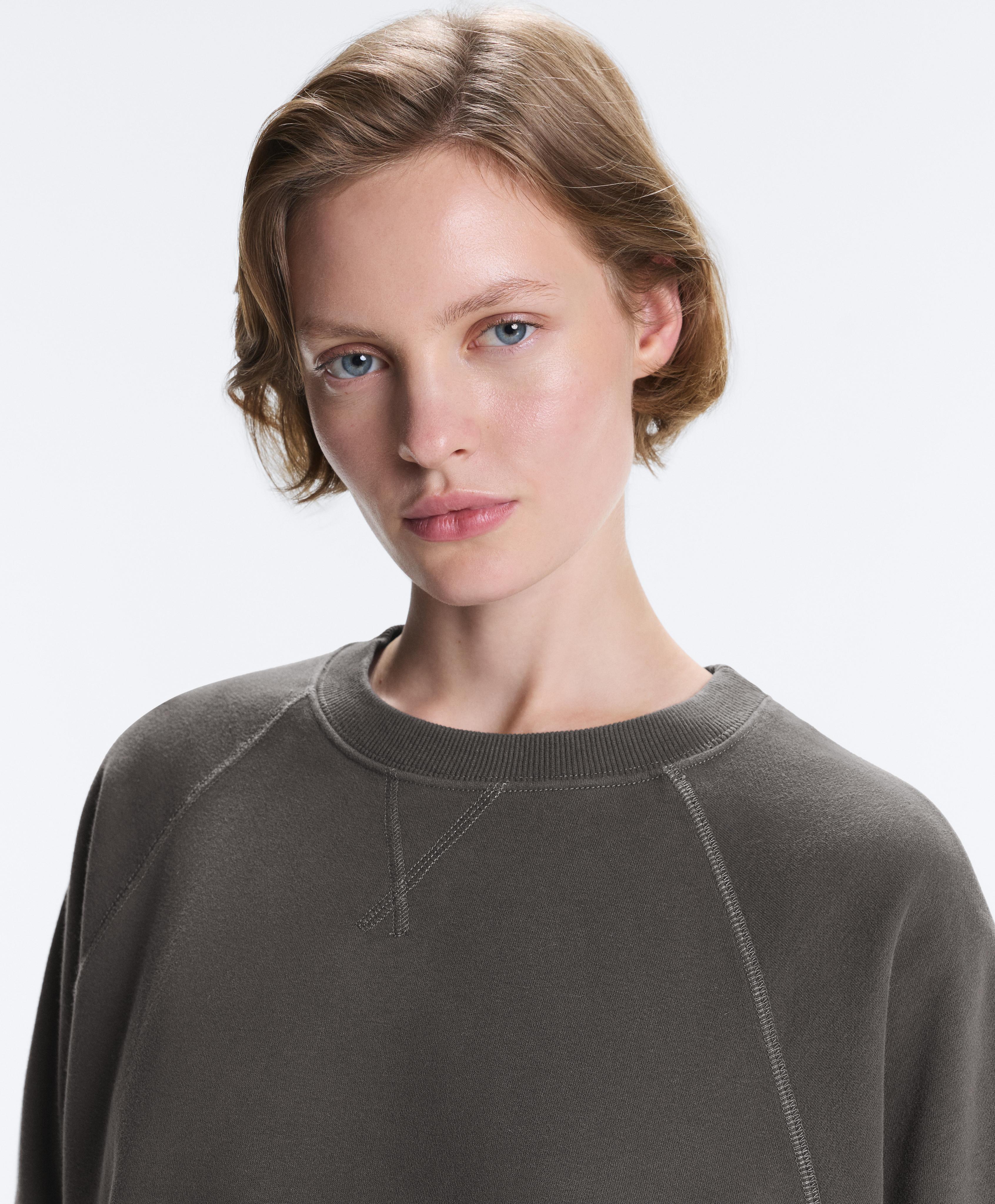 Cotton-blend crew neck sweatshirt Cotton-blend crew neck sweatshirt