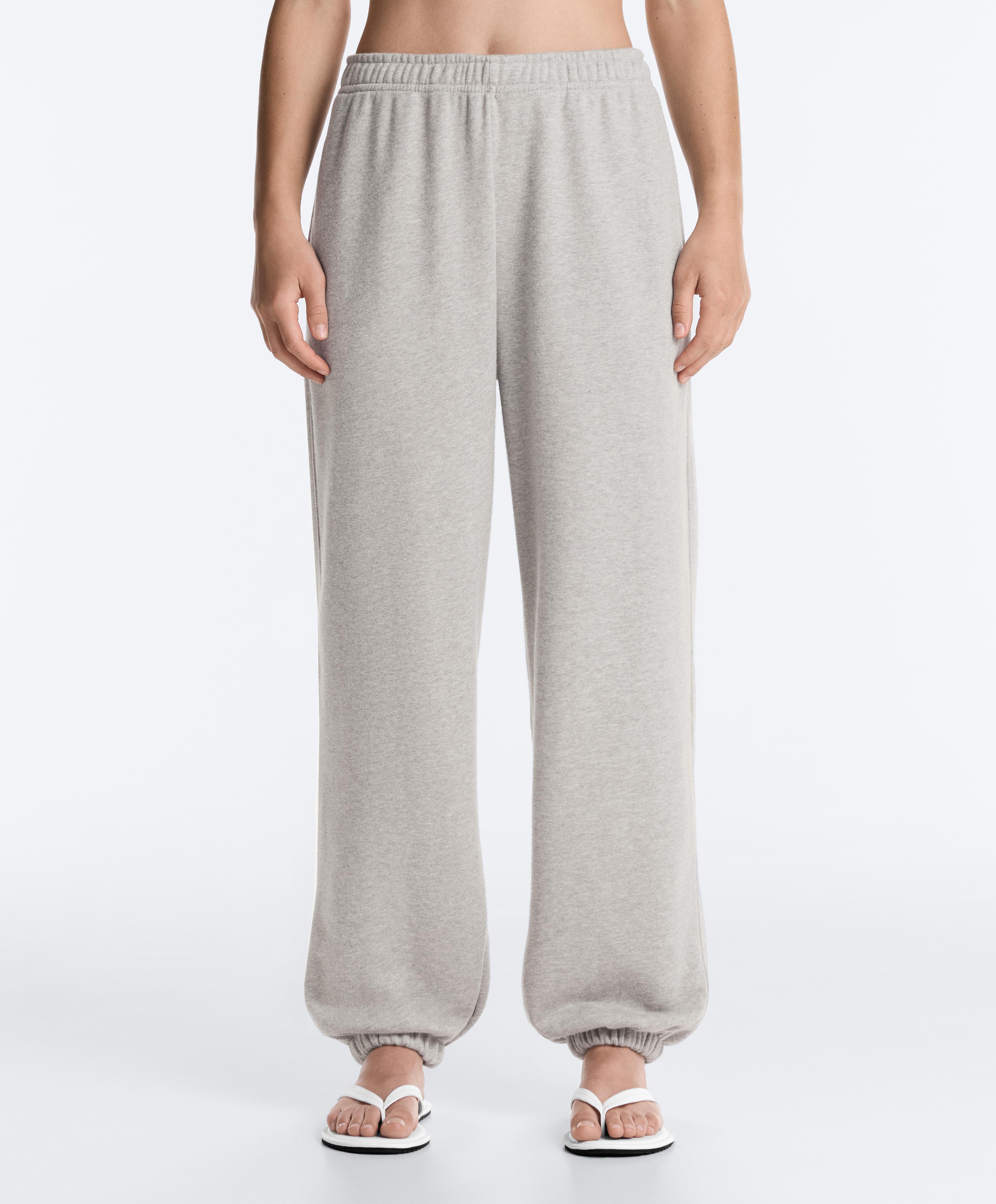 Marl fleece joggers — MID-GREY MELANGE