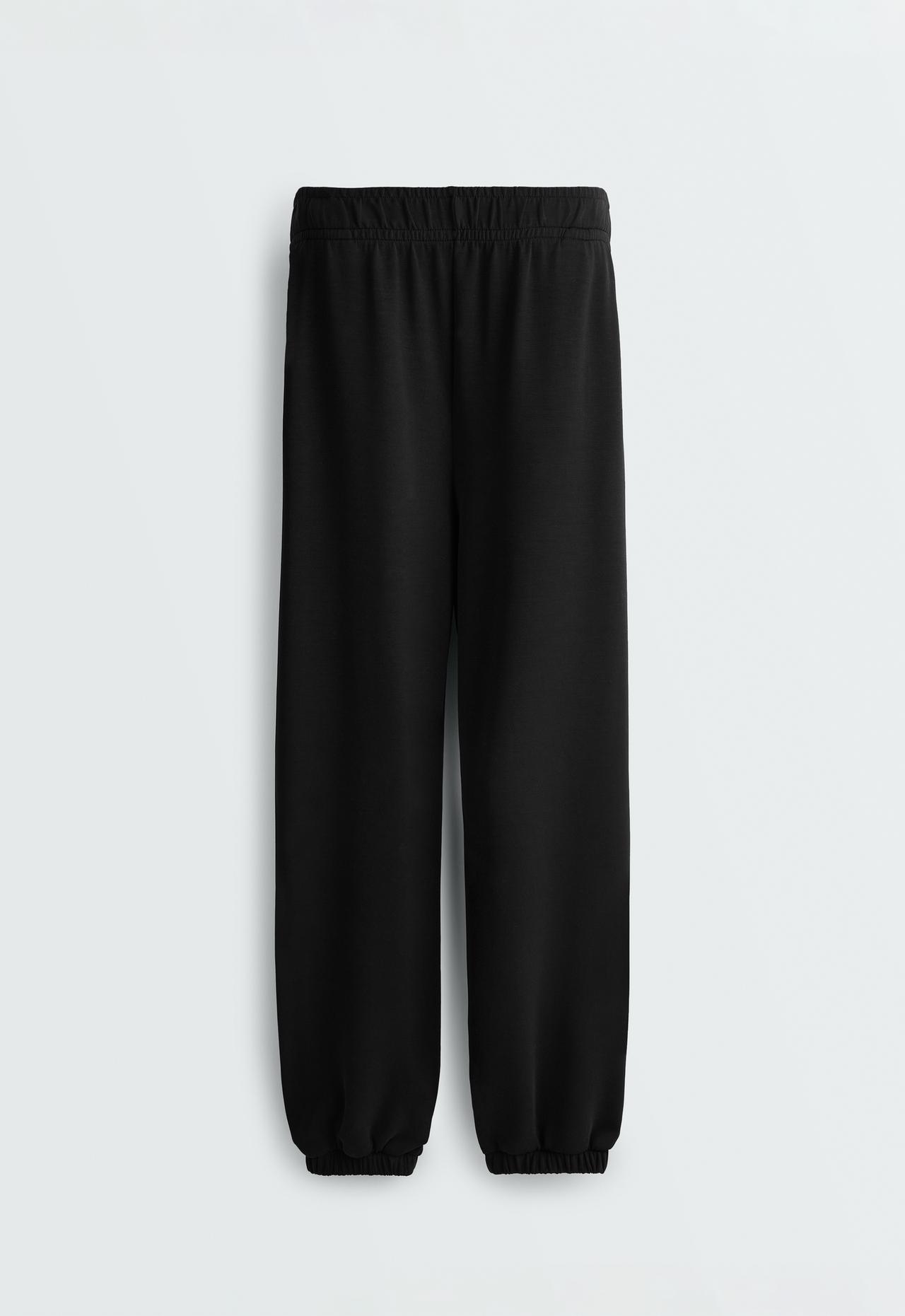 Soft-touch modal joggers — BLACK