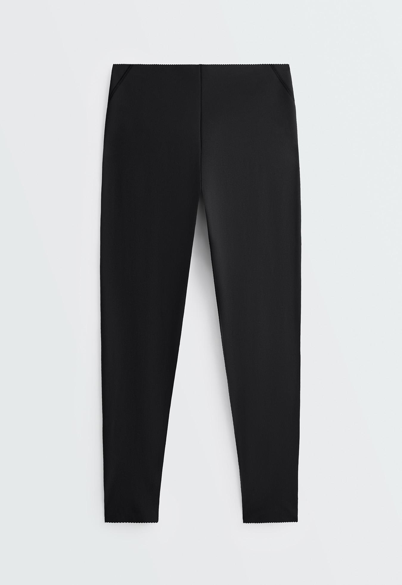 Compressive high-rise core-control ankle-length leggings — BLACK