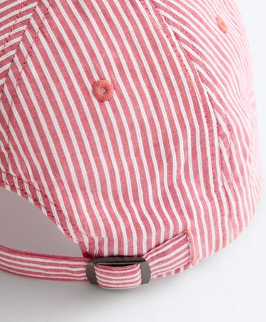 100% cotton striped cap — RED 4