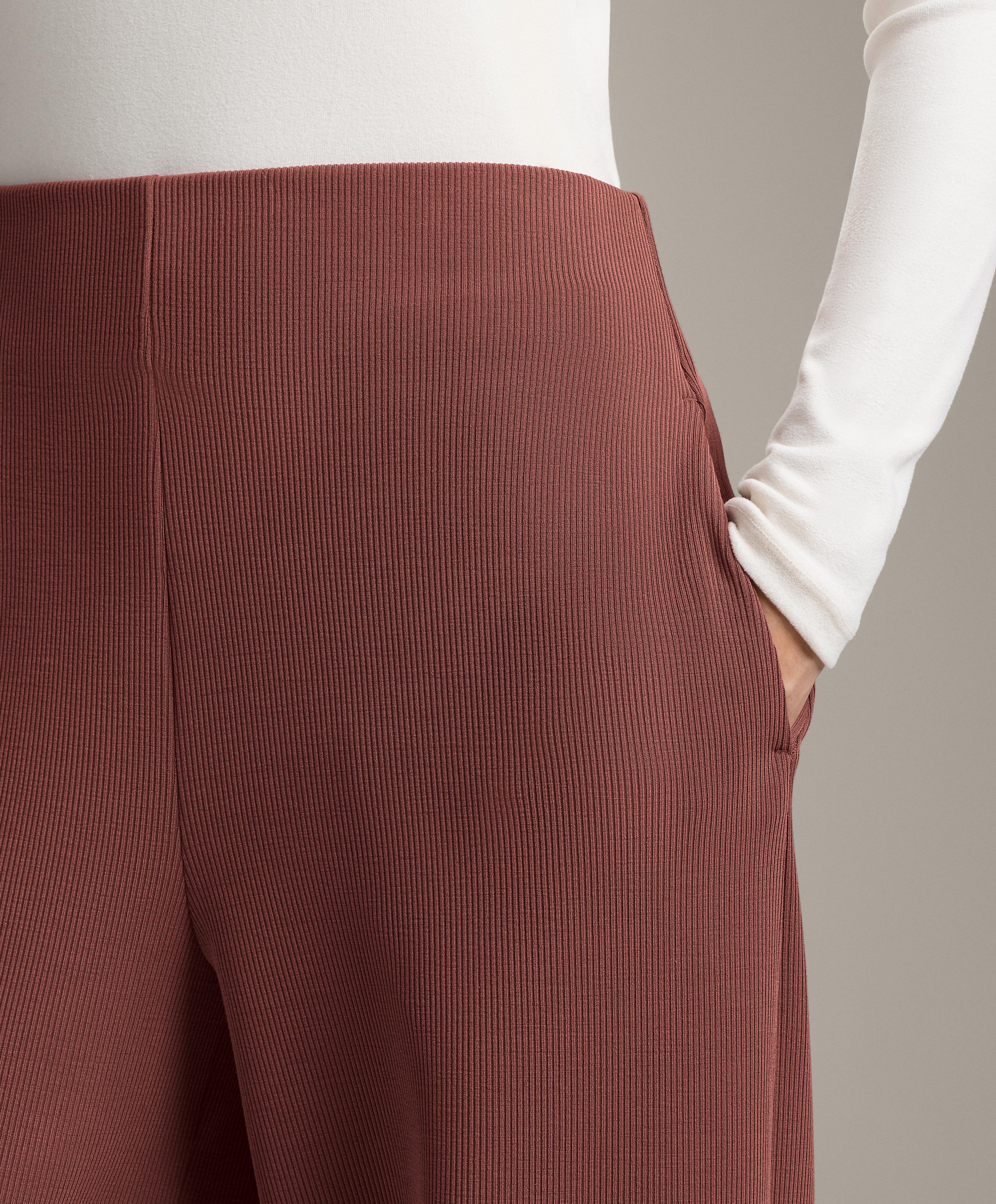 Pantaloni High rise rib cu Modal soft touch Pantaloni High rise rib cu Modal soft touch