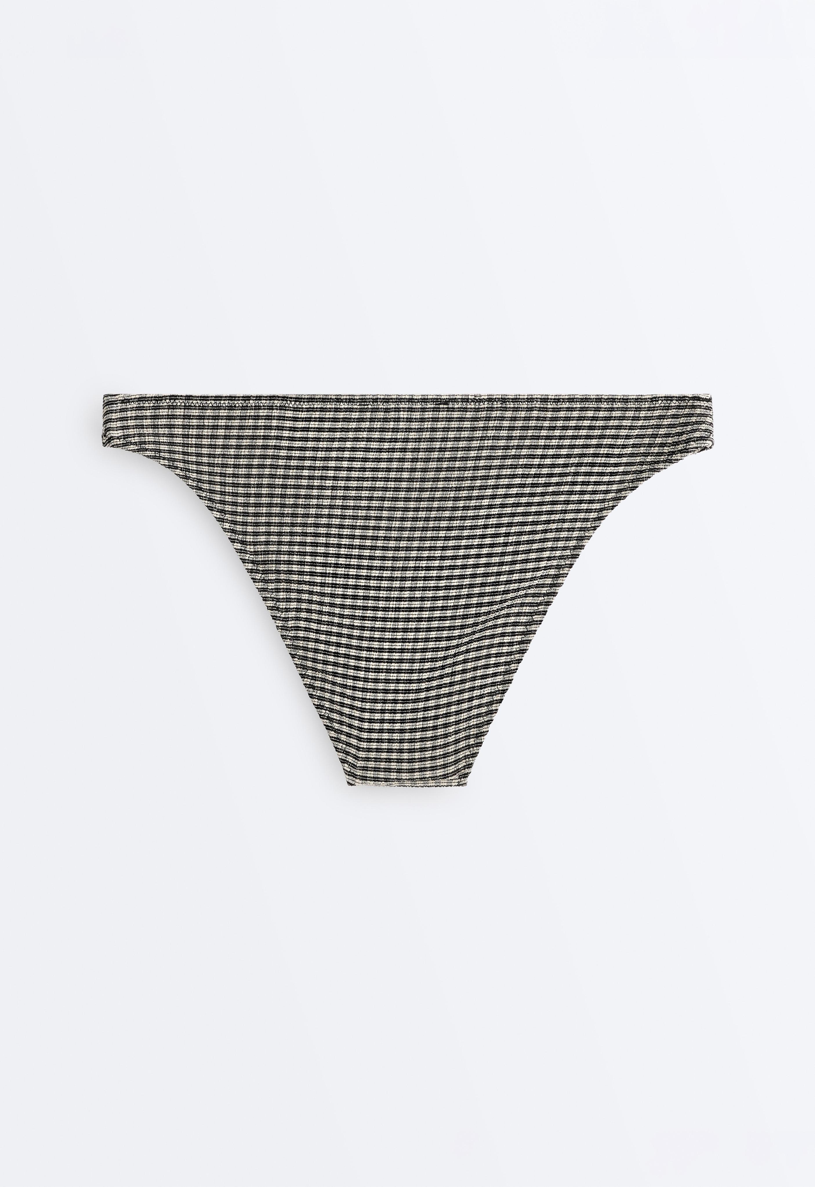 Classic mini check bikini briefs — BLACK