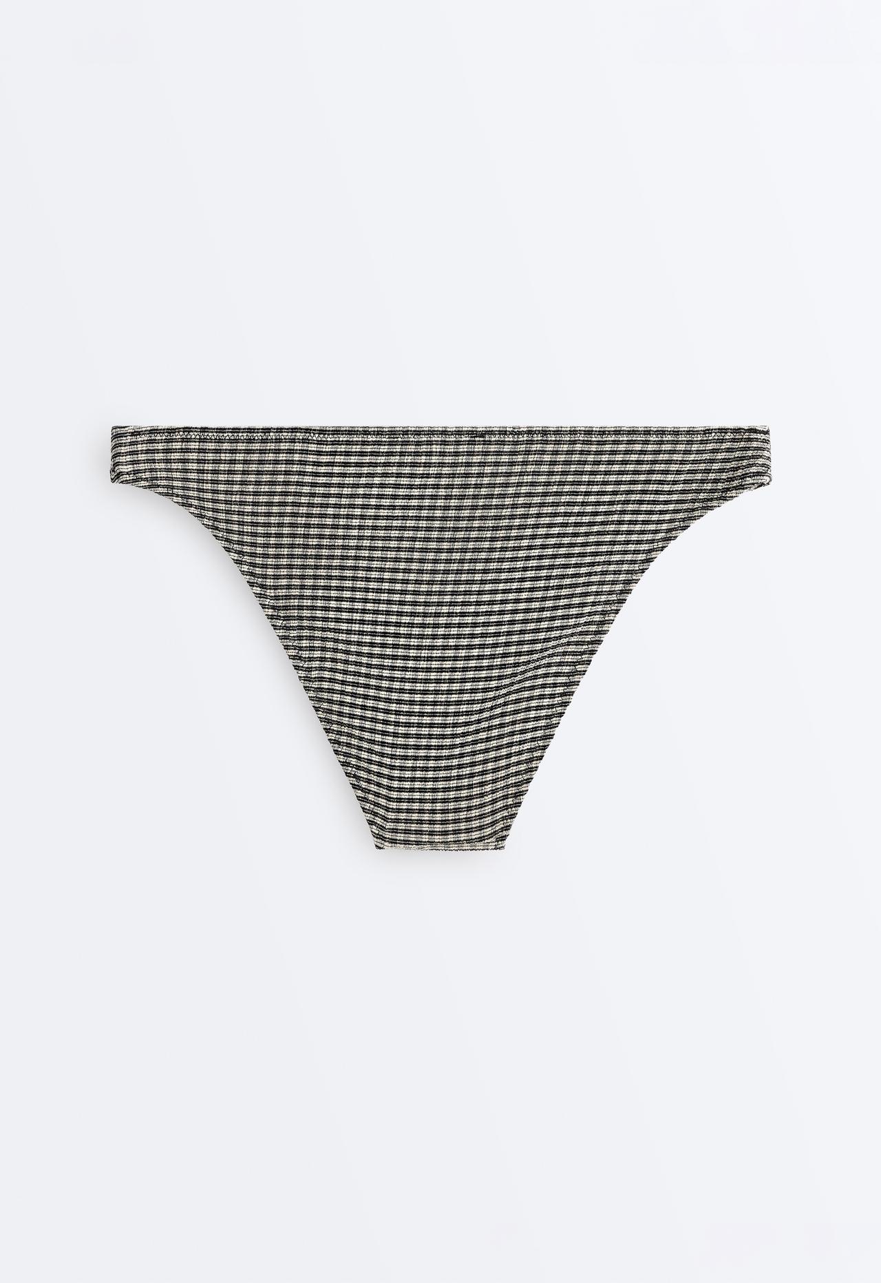 Classic mini check bikini briefs — BLACK