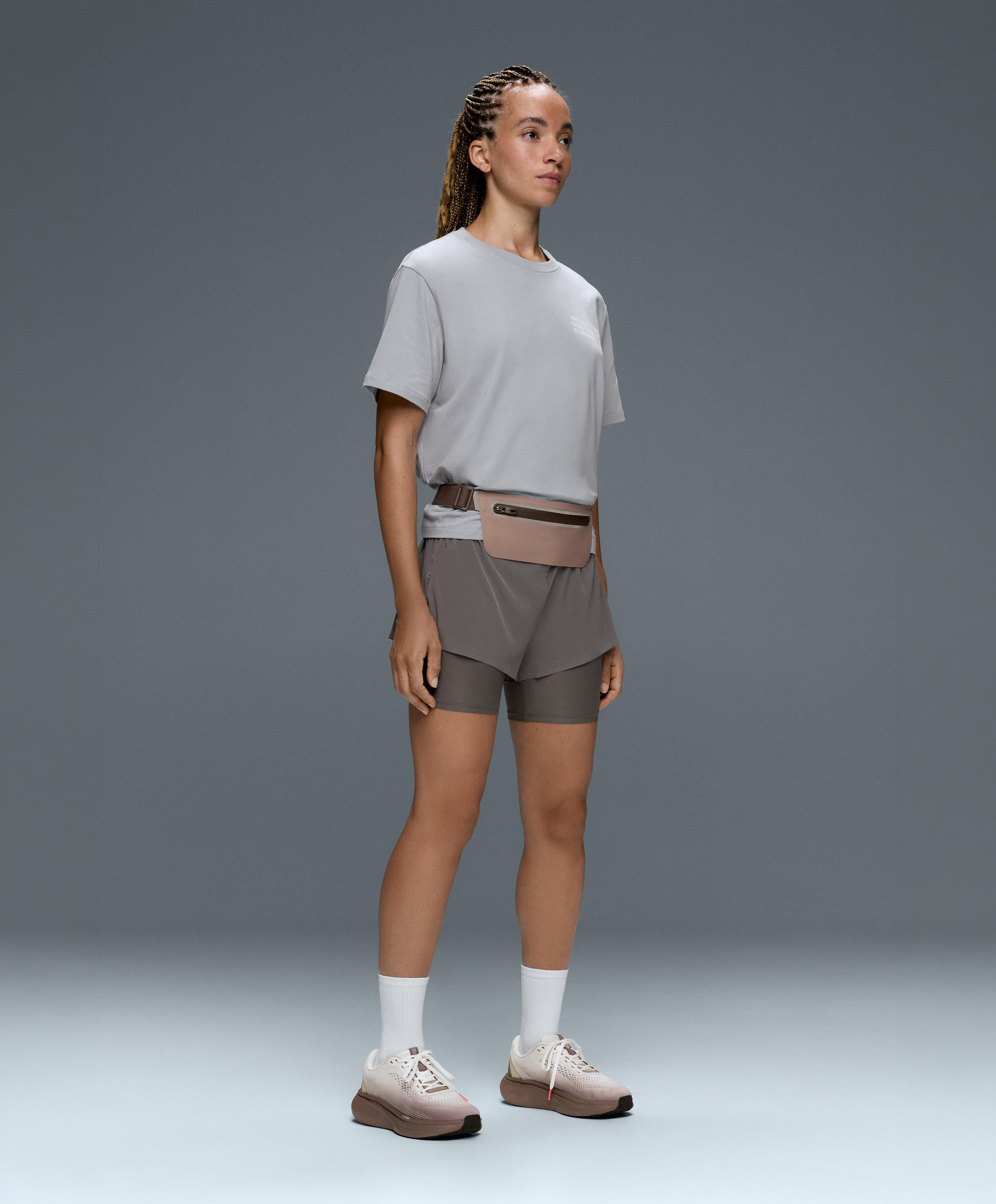 Boxy cotton blend slogan T-shirt — GREY