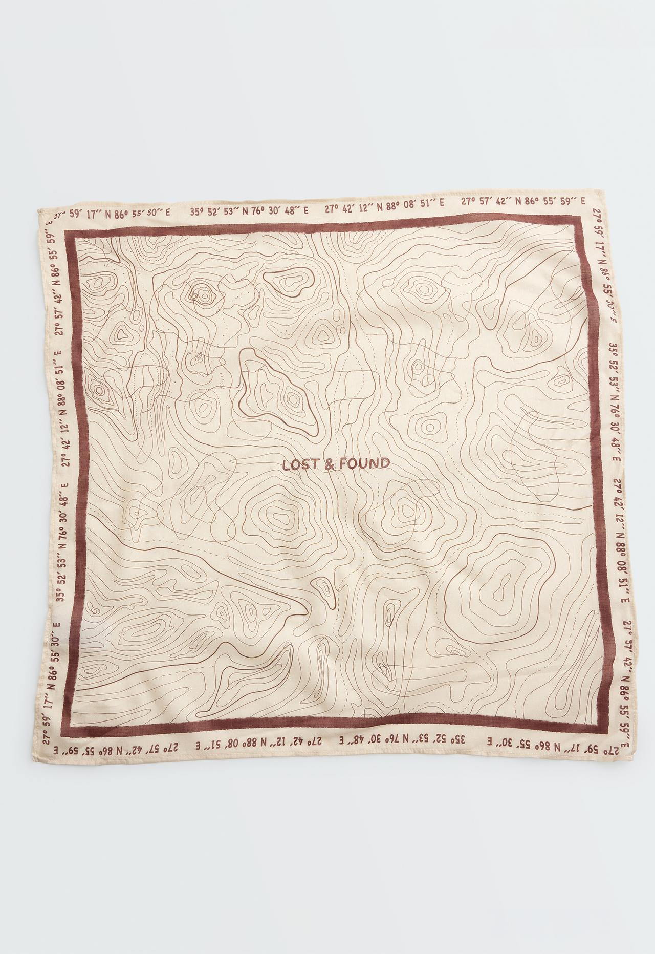 100% cotton print bandana — CREAM