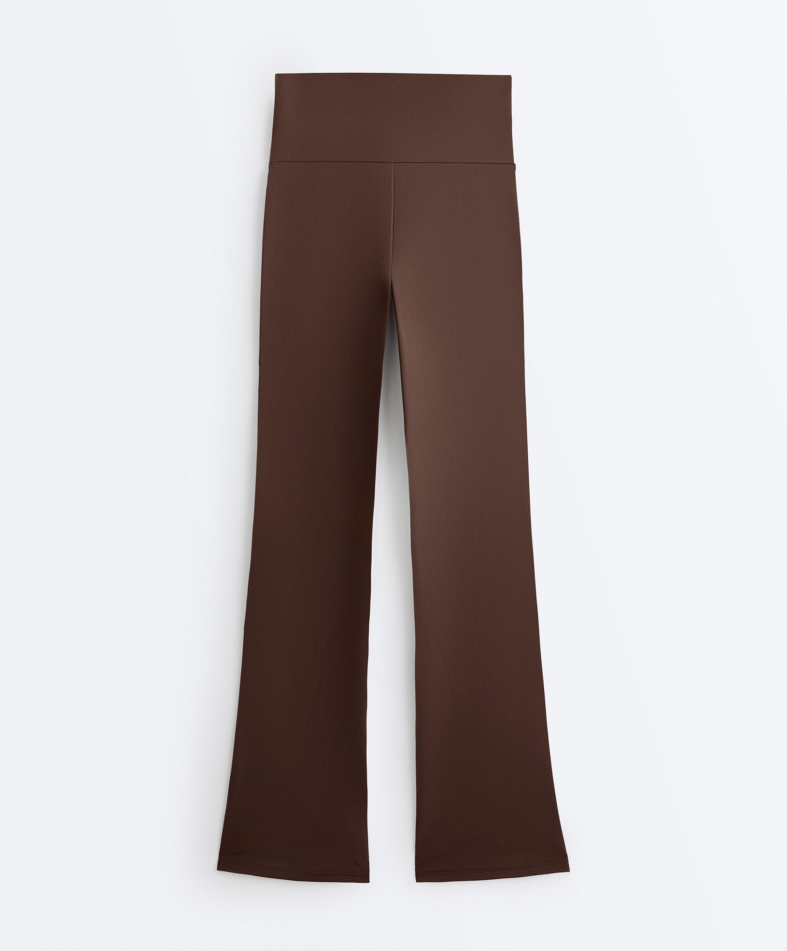 High-rise Comfortlux flare trousers — BROWN
