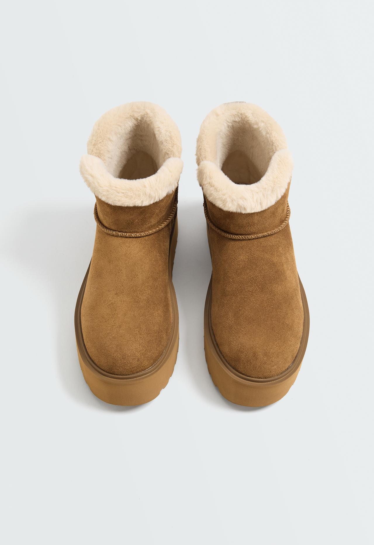 Leather platform boots — COGNAC