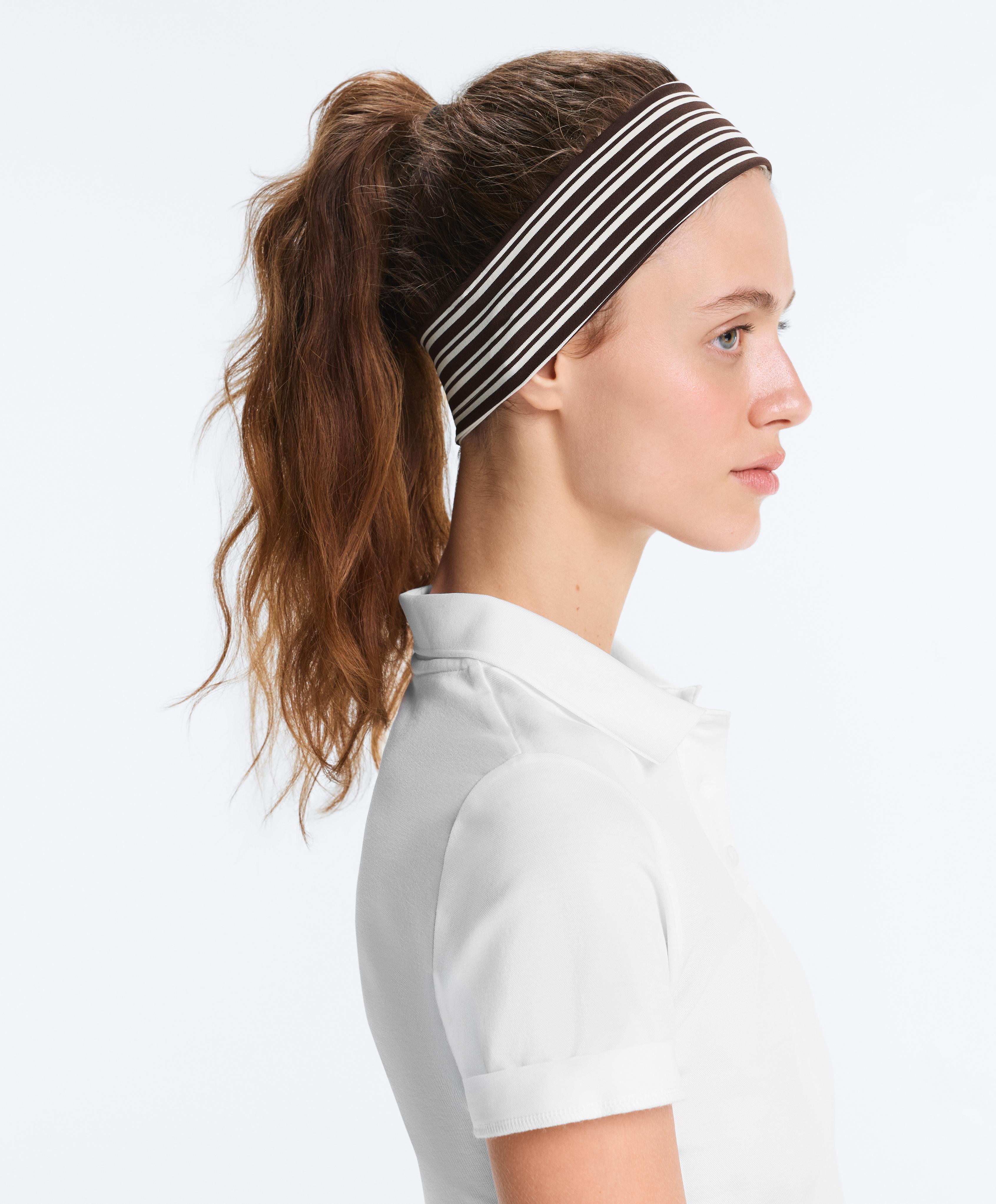 6 cm striped sports headband — DARK BROWN