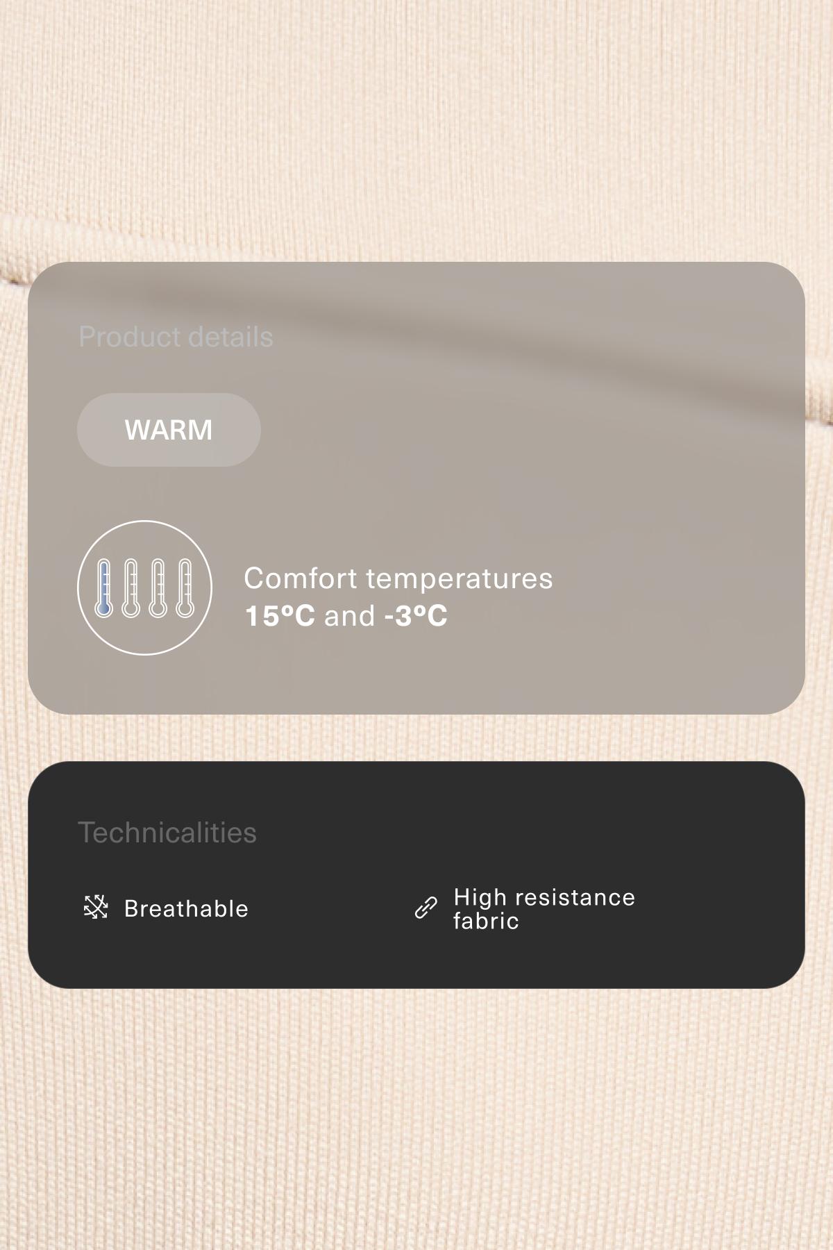 Warm high-rise ankle-length leggings with pockets 70 cm — PALE MINK