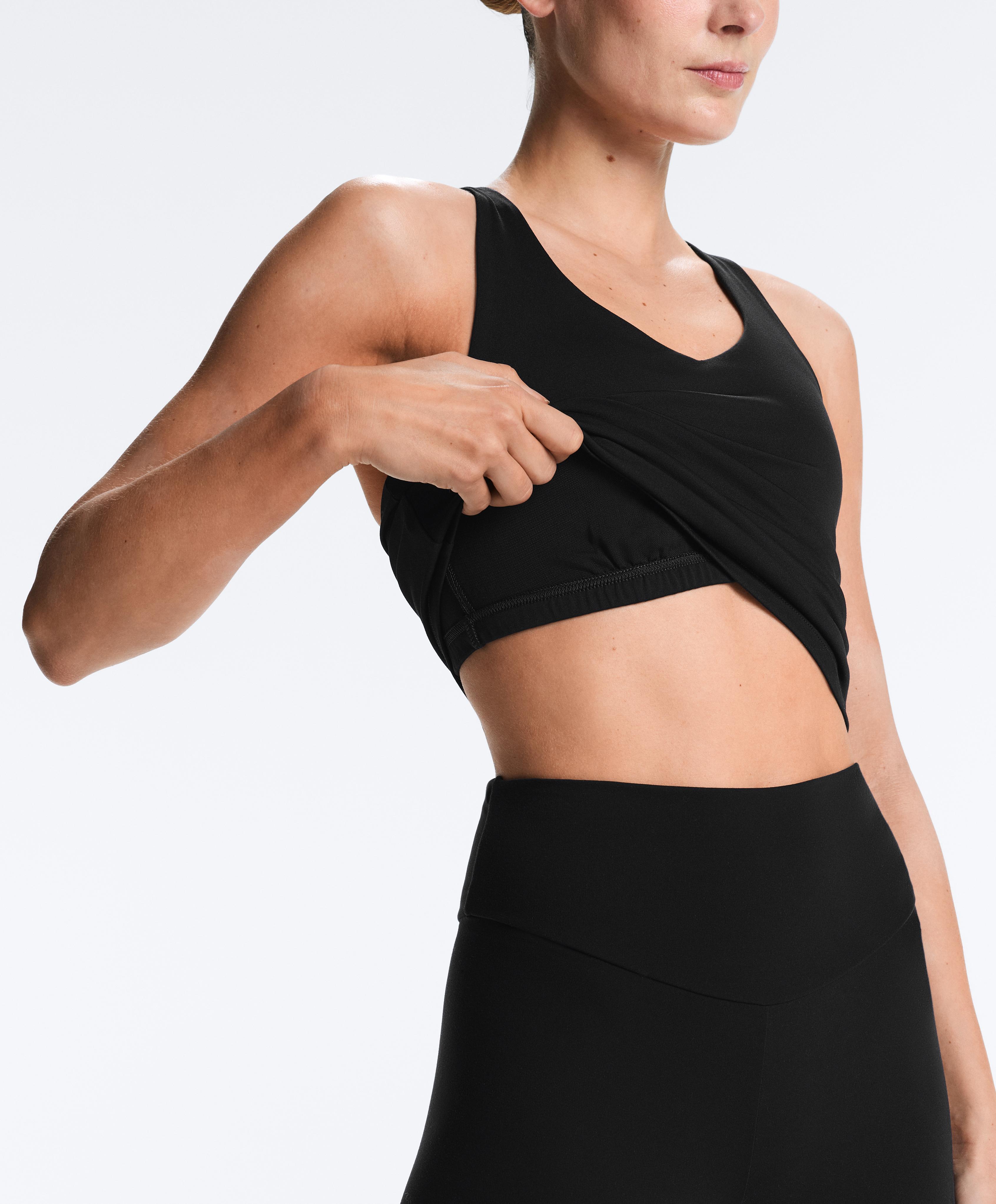 Comfortlux long Tank top multi strap cups — BLACK