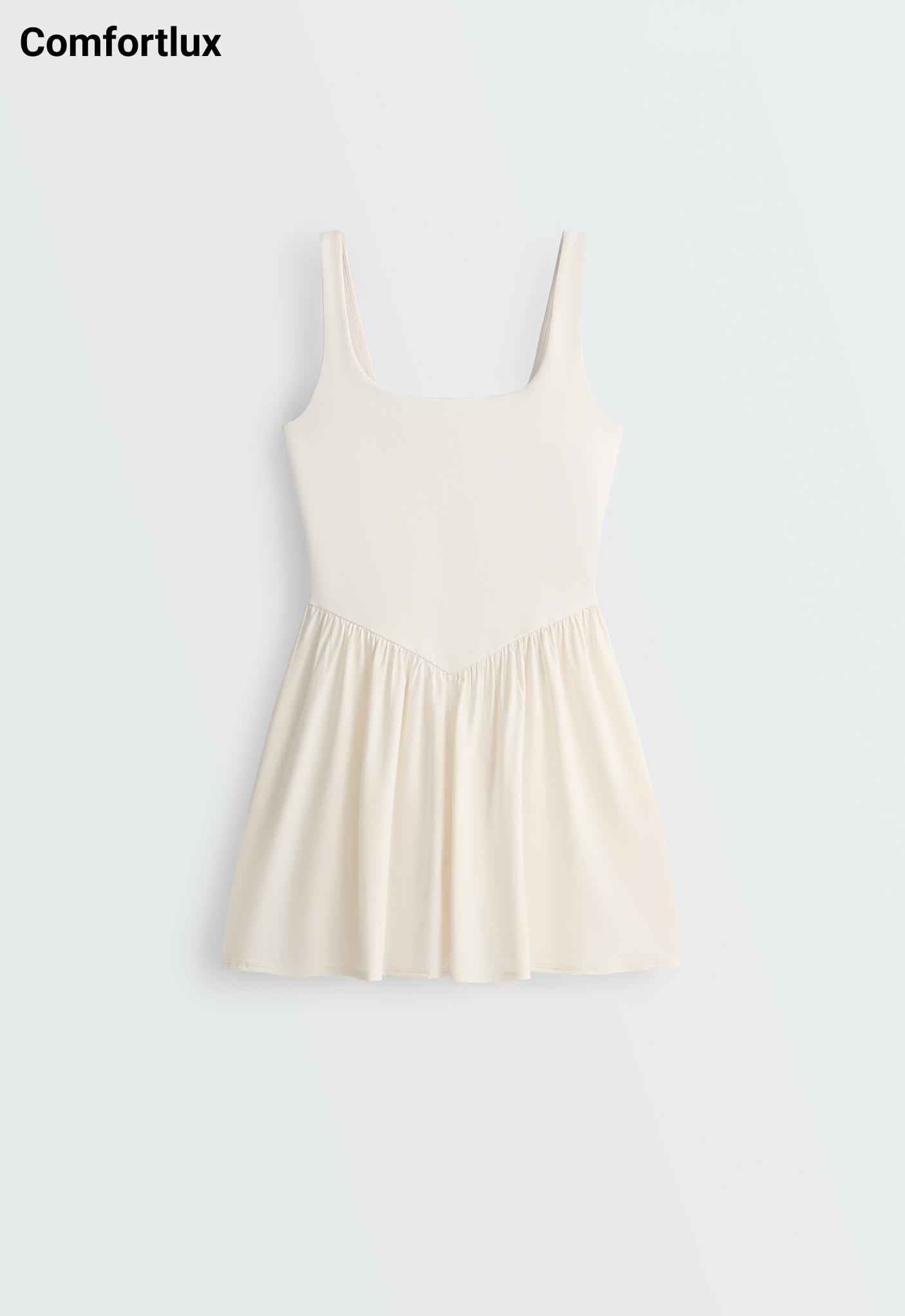 Comfortlux short dress — PALE ECRU