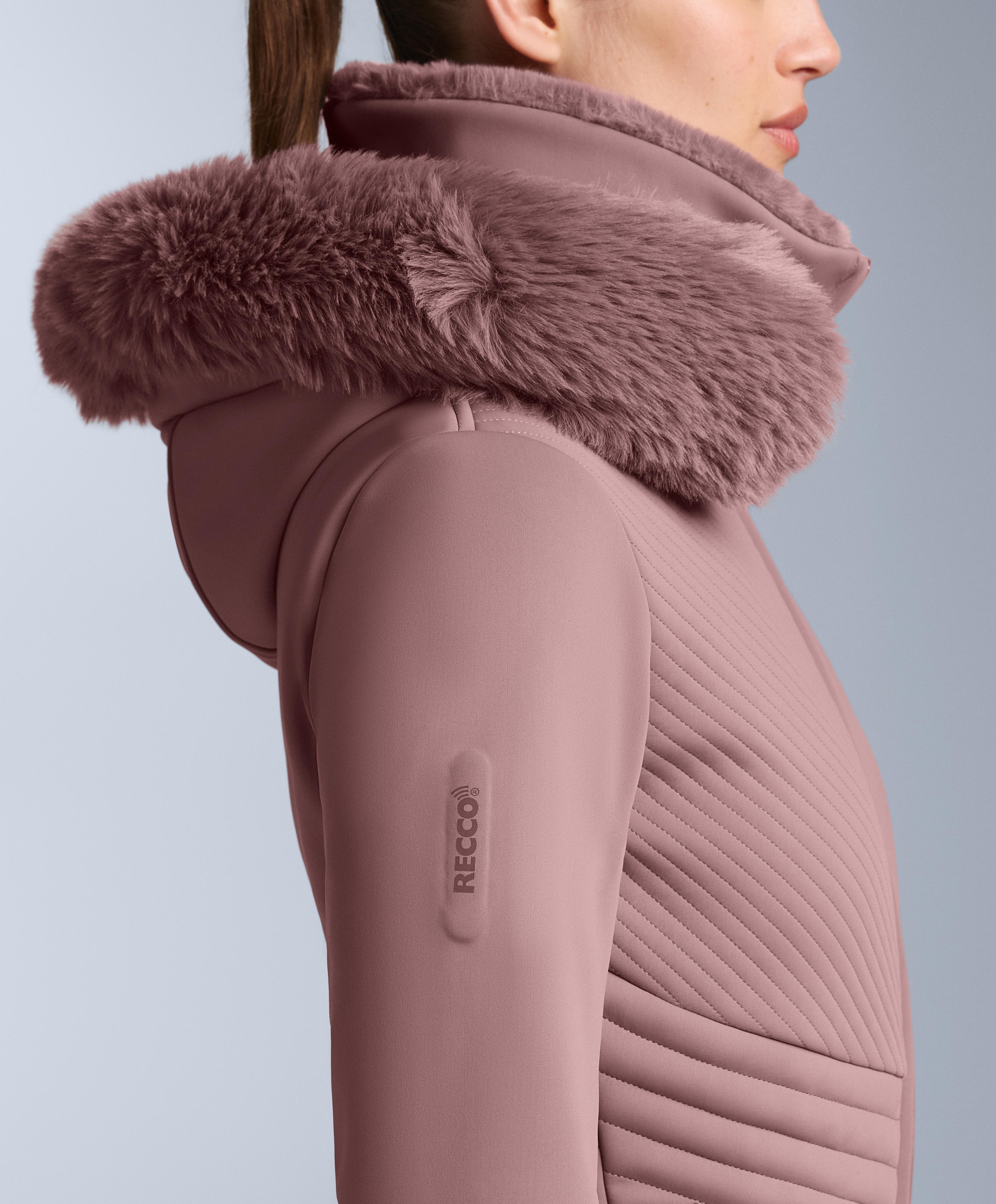 Water-resistant fitted stretch SKI jumpsuit — PINK-MAUVE