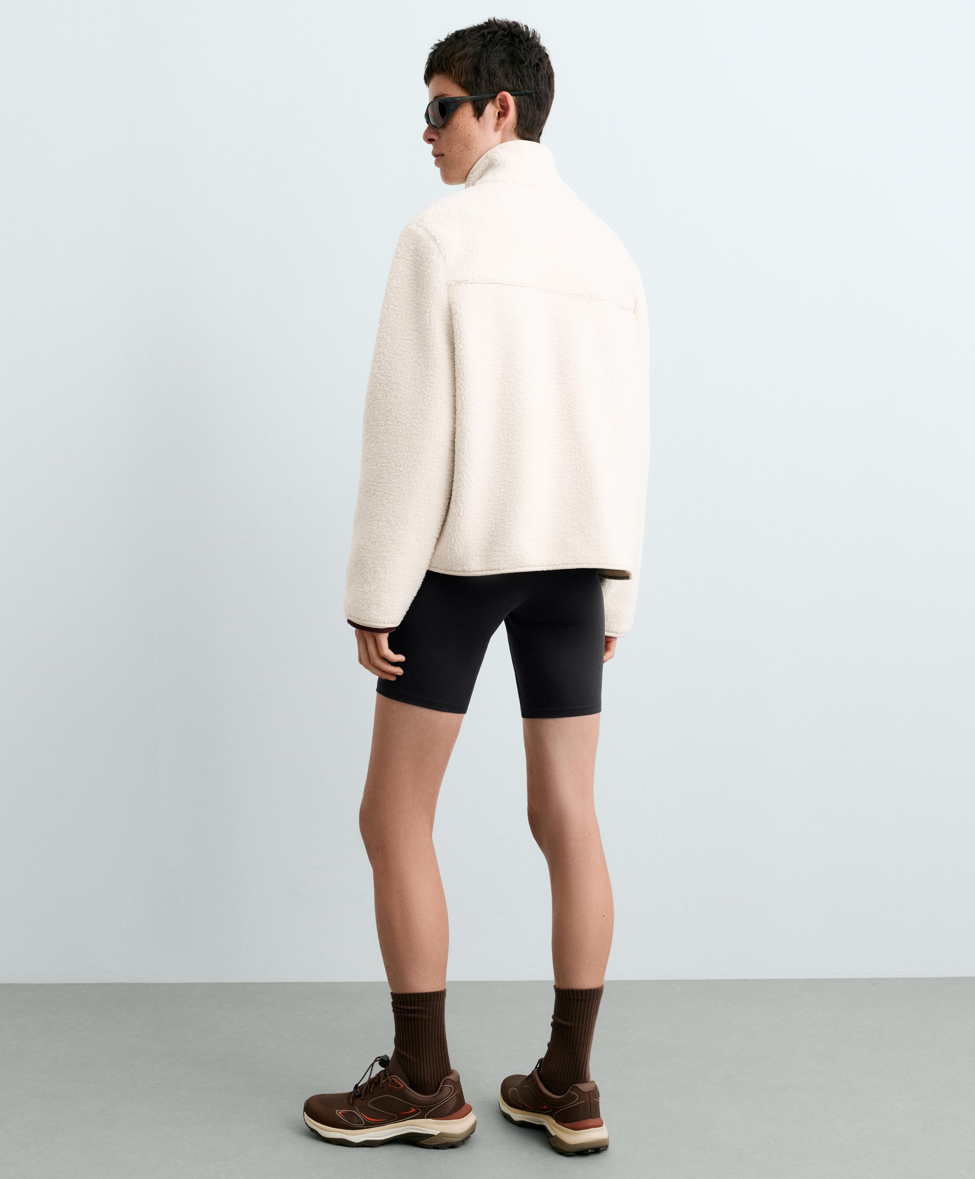 Piping faux-shearling jacket — ECRU
