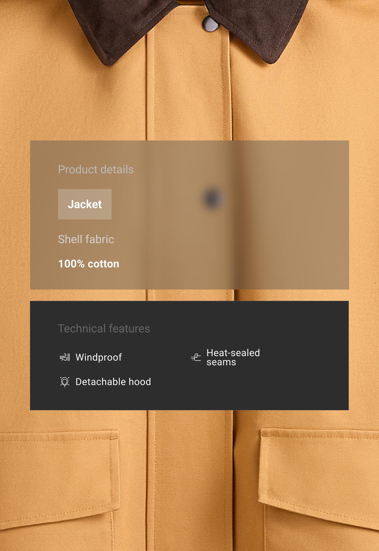 100% cotton canvas jacket — MUSTARD