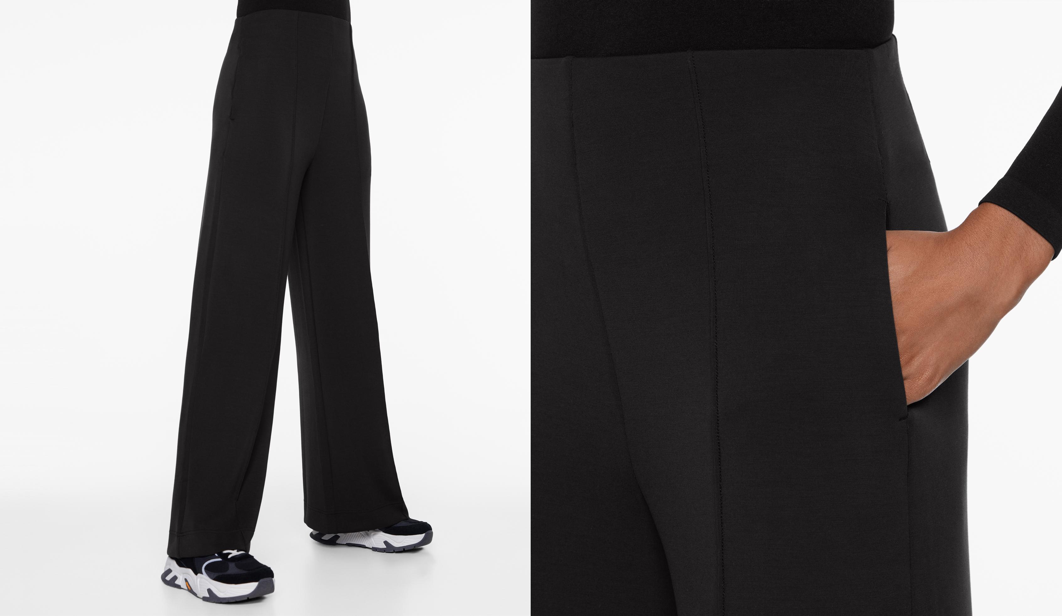 Straight-leg trousers with modal and crease