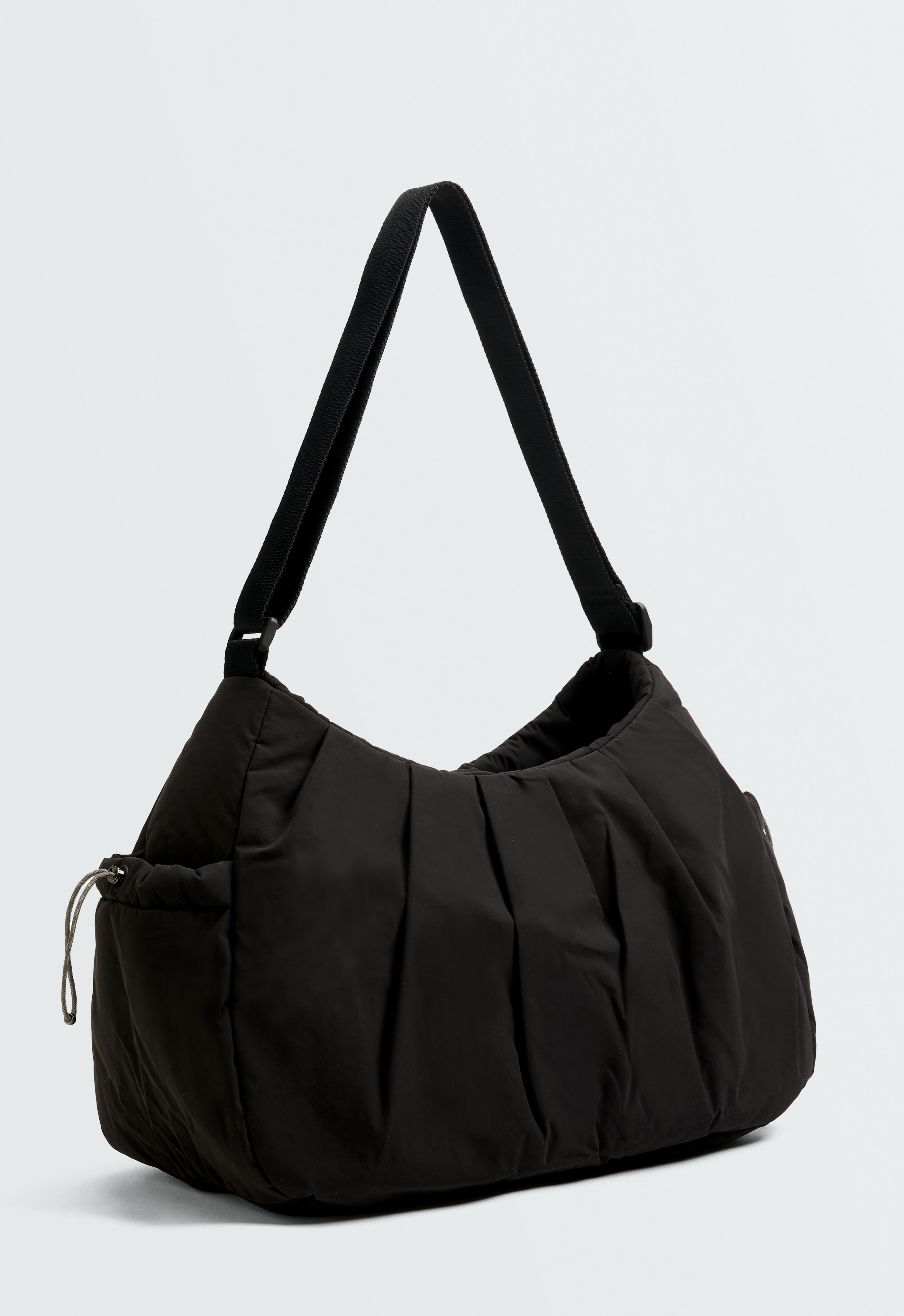 Shopper bag with side pockets — BLACK