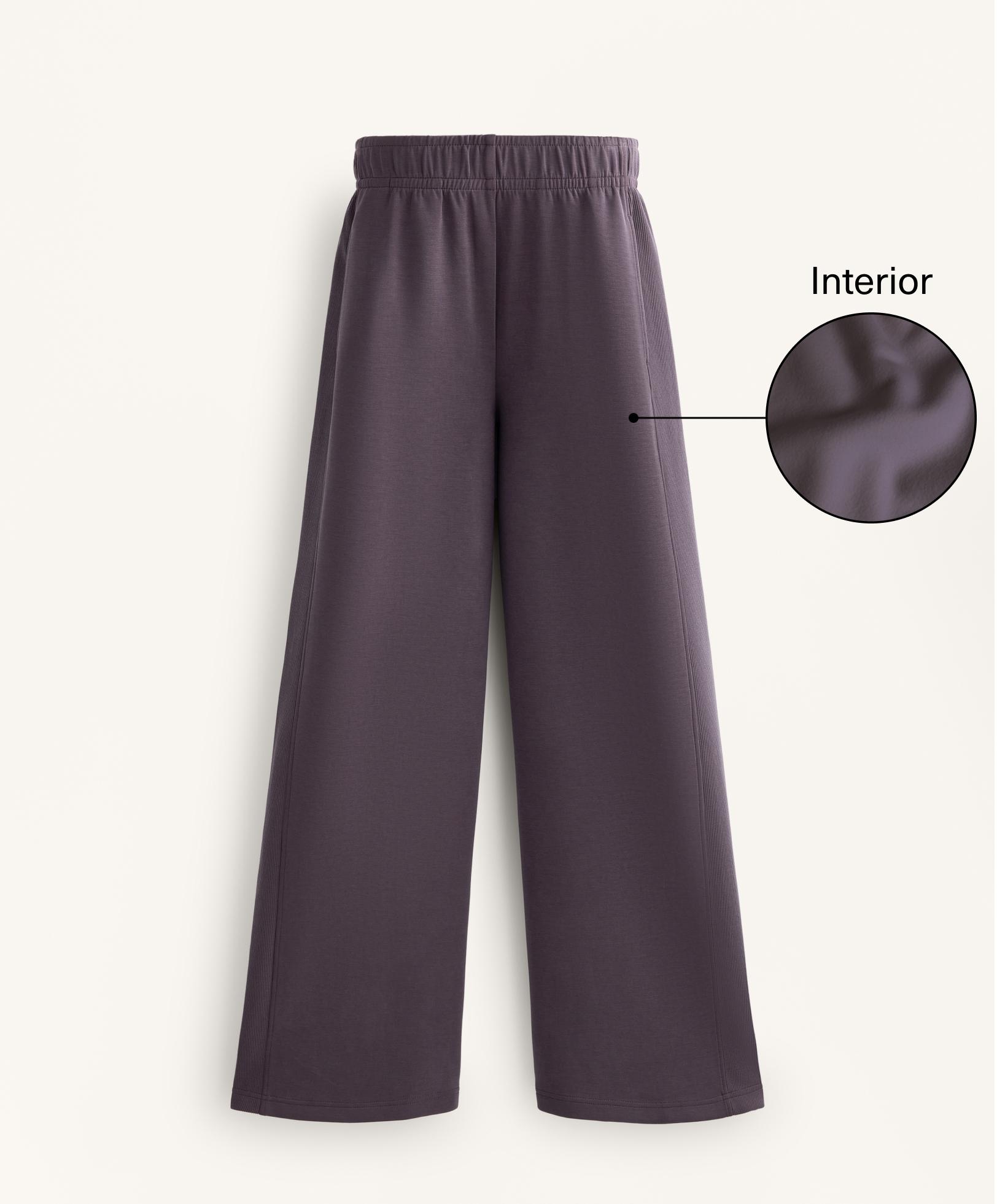 Gerade geschnittene Hose mit Rib und Modal in Brushed-Qualität Gerade geschnittene Hose mit Rib und Modal in Brushed-Qualität
