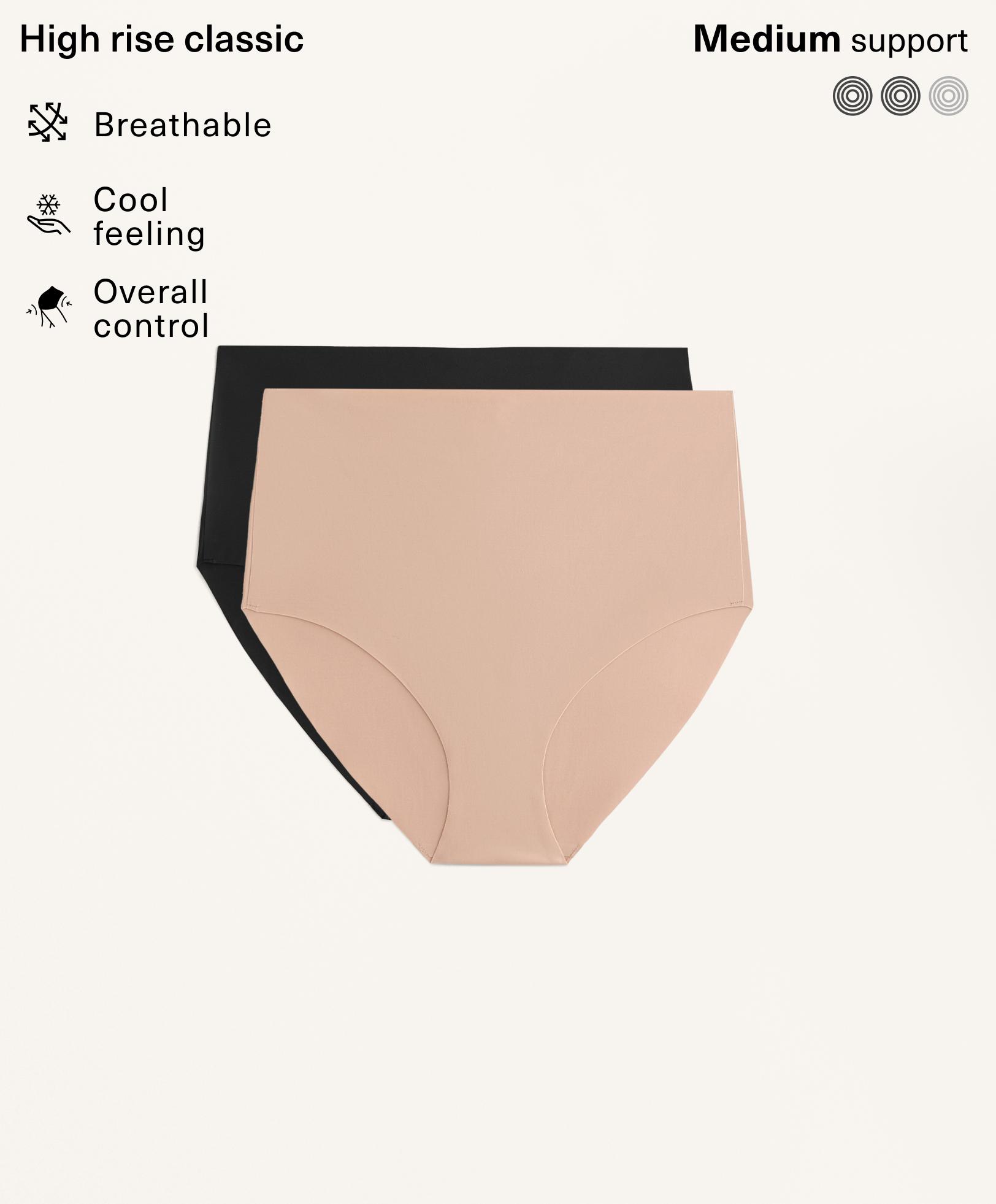 2 high-waisted invisible polyamide blend medium-support classic briefs 2 high-waisted invisible polyamide blend medium-support classic briefs