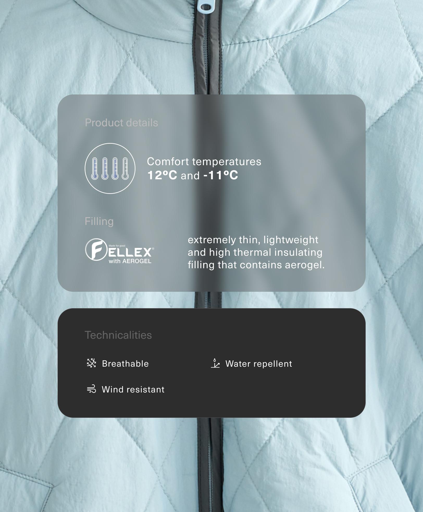 Chaqueta acolchada repelente al agua FELLEX® con AEROGEL