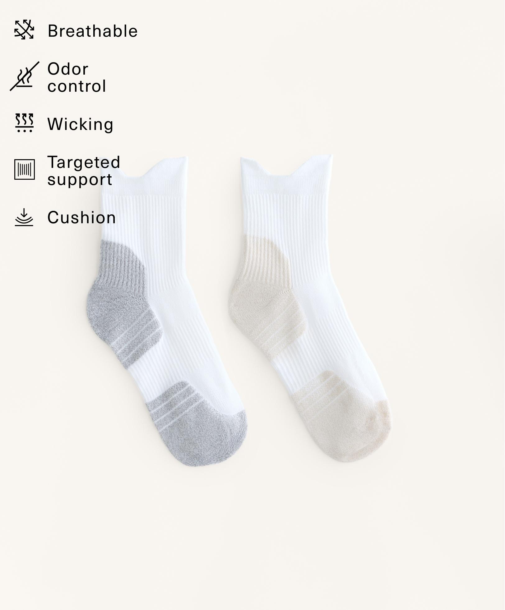 2 pairs of polyamide blend quarter Running socks 2 pairs of polyamide blend quarter Running socks