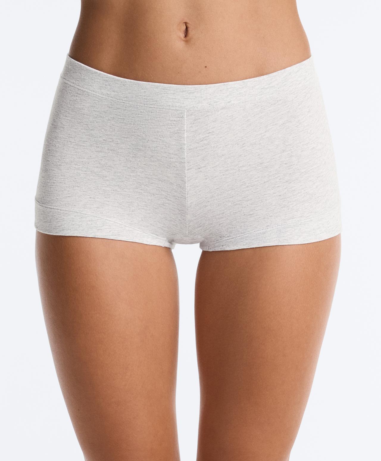 2 cotton blend shortie briefs — GREY MELANGE