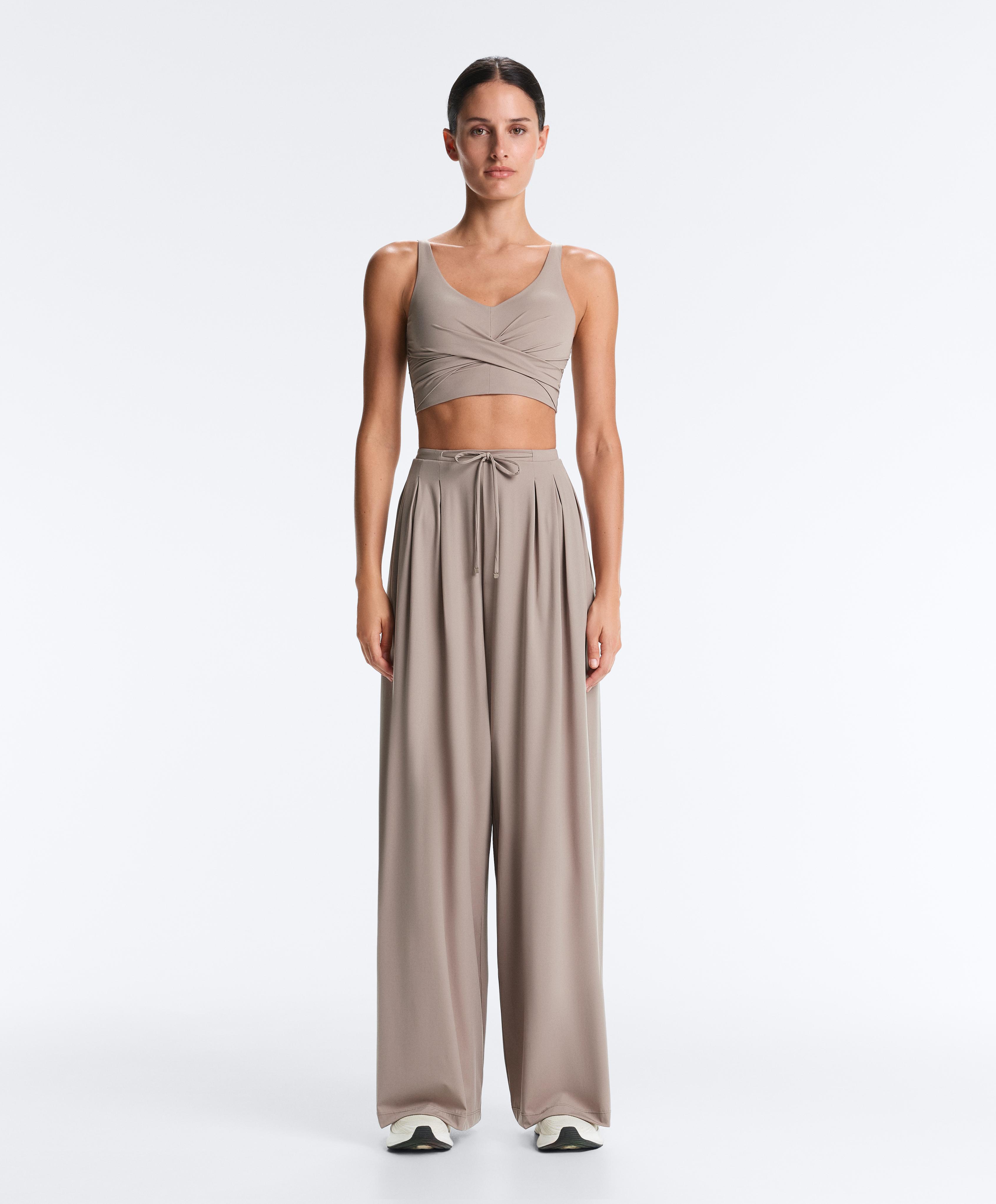 Light Touch wide leg trousers — PALE TAUPE