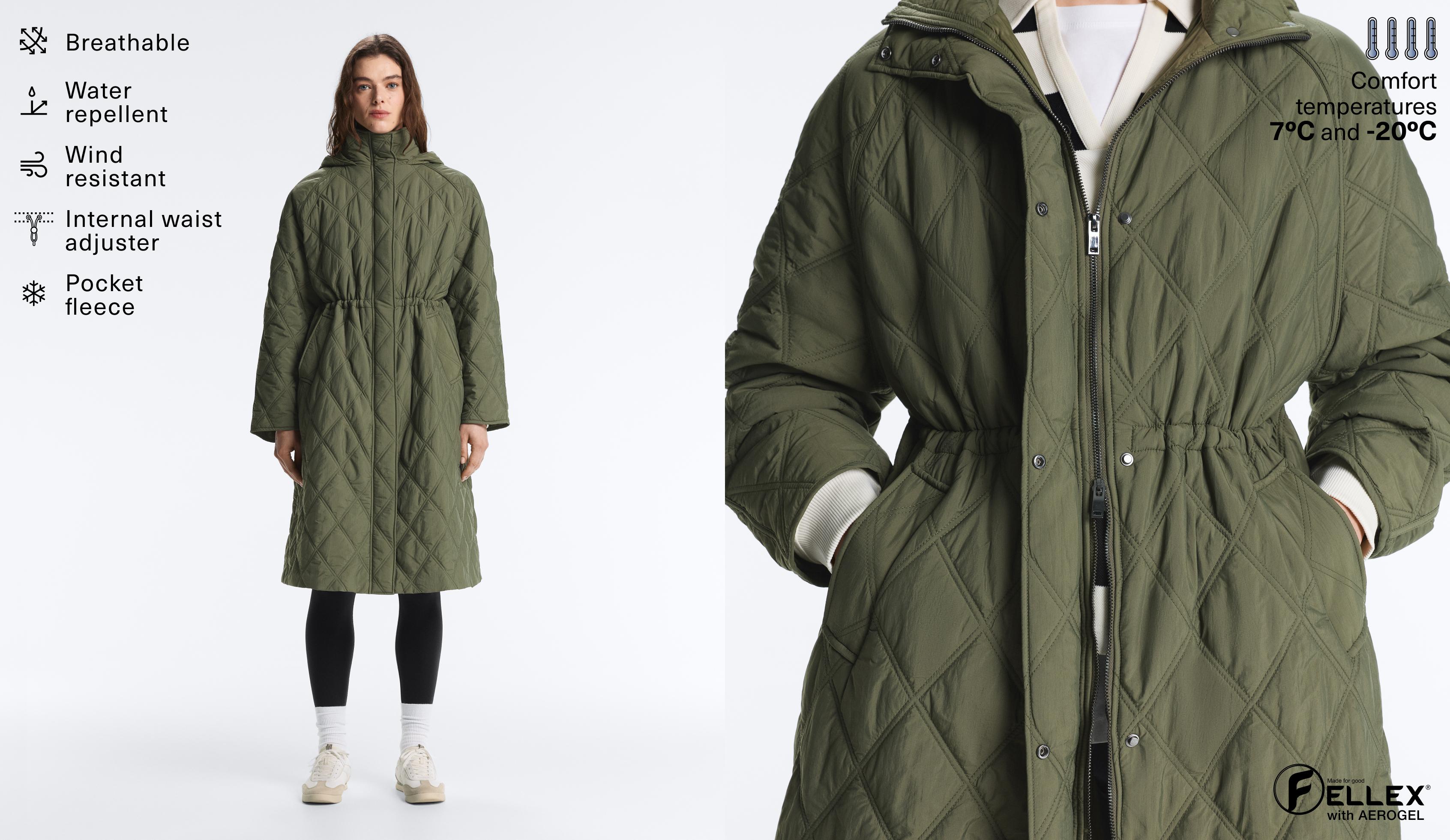 Water-repellent FELLEX® AEROGEL padded jacket — MID KHAKI