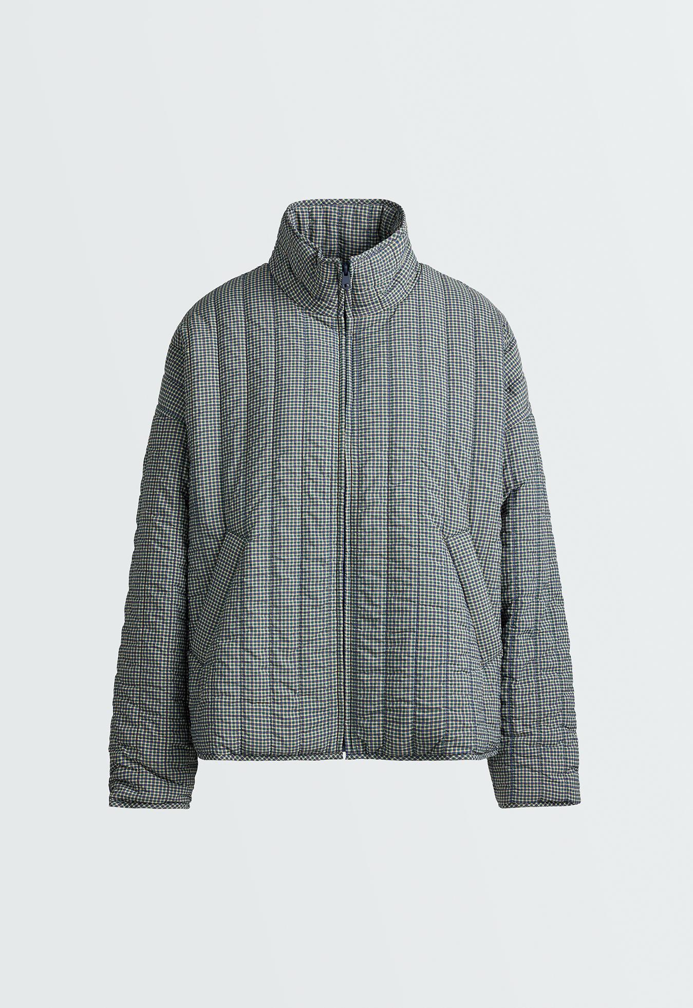 Checked midi padded jacket — BRIGHT LAVENDER
