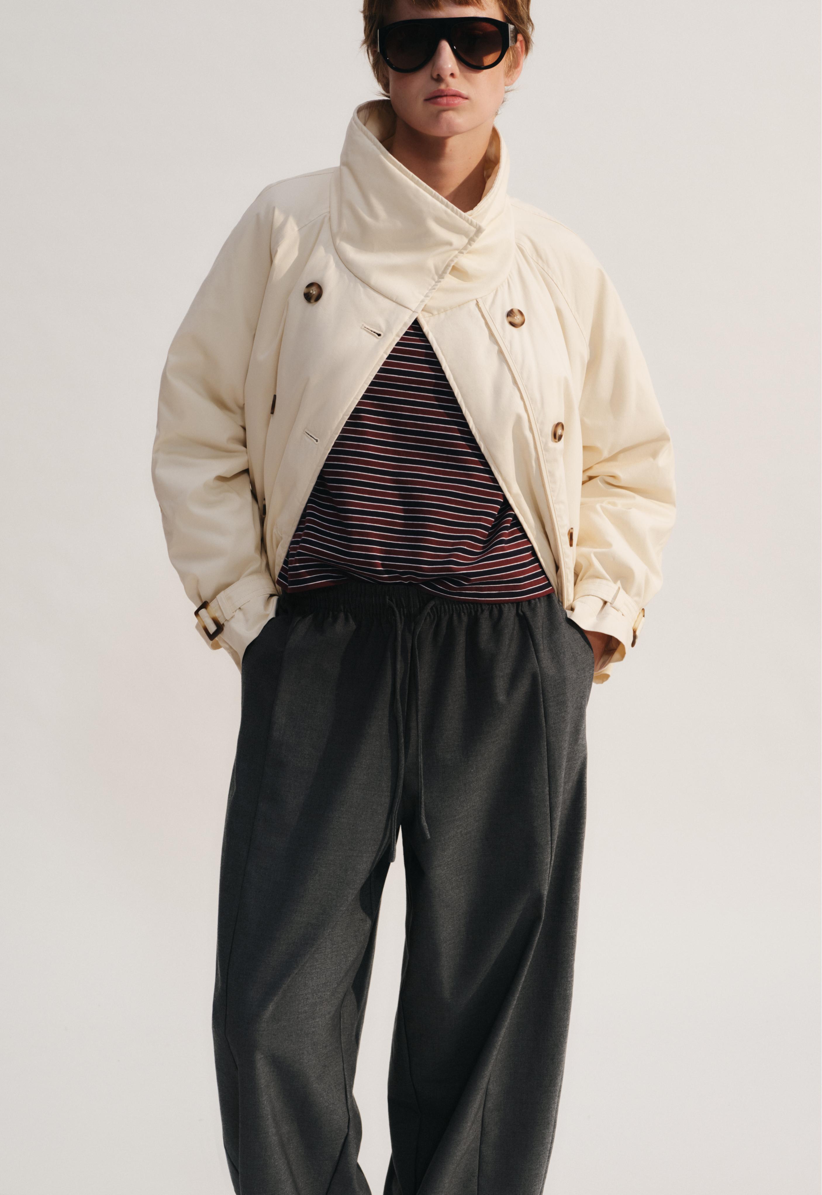 13% wool balloon trousers — GREY
