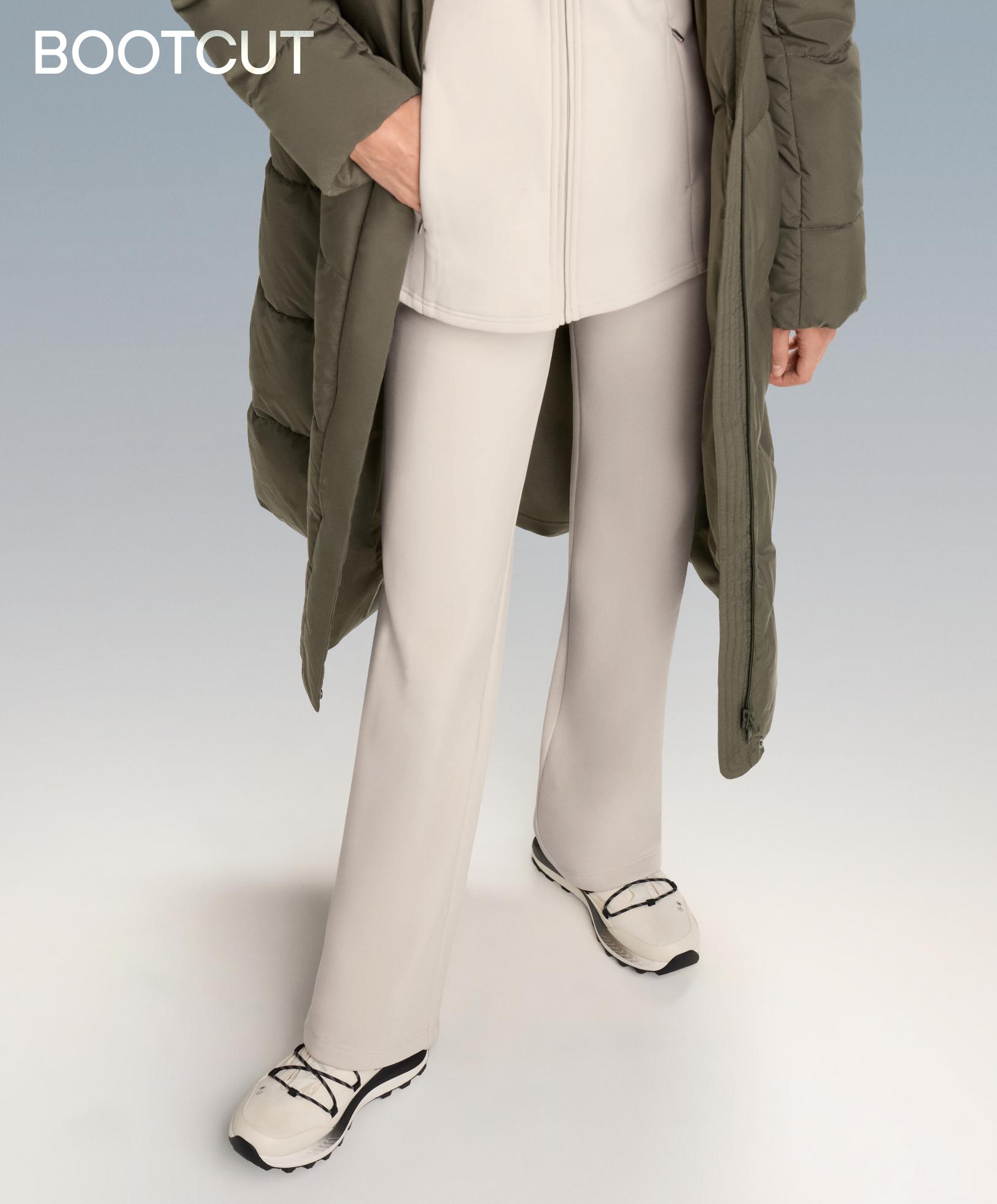 Bootcut seamless high rise super extra Warm trousers — PALE MINK