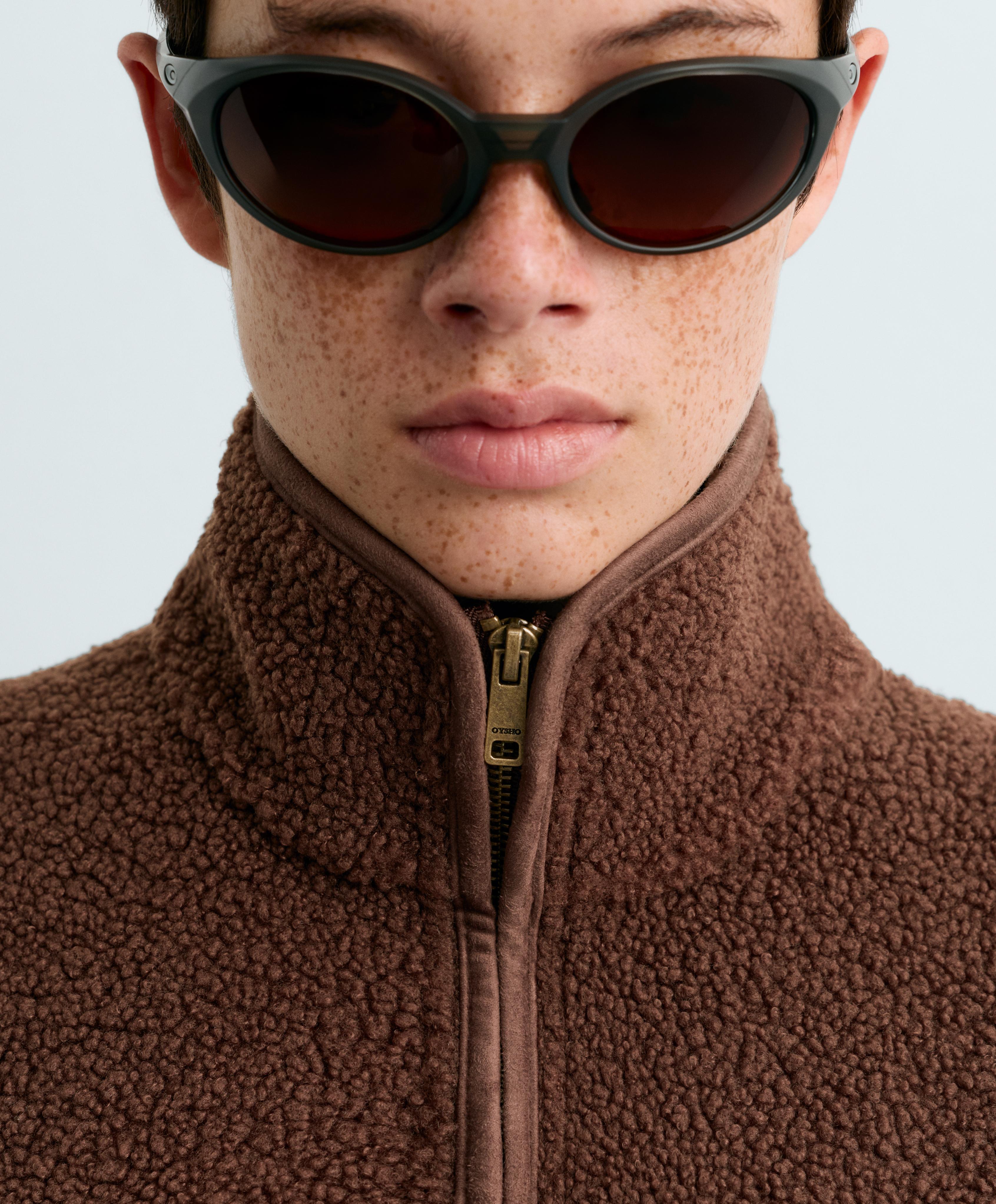 Piping faux-shearling jacket — COCOA