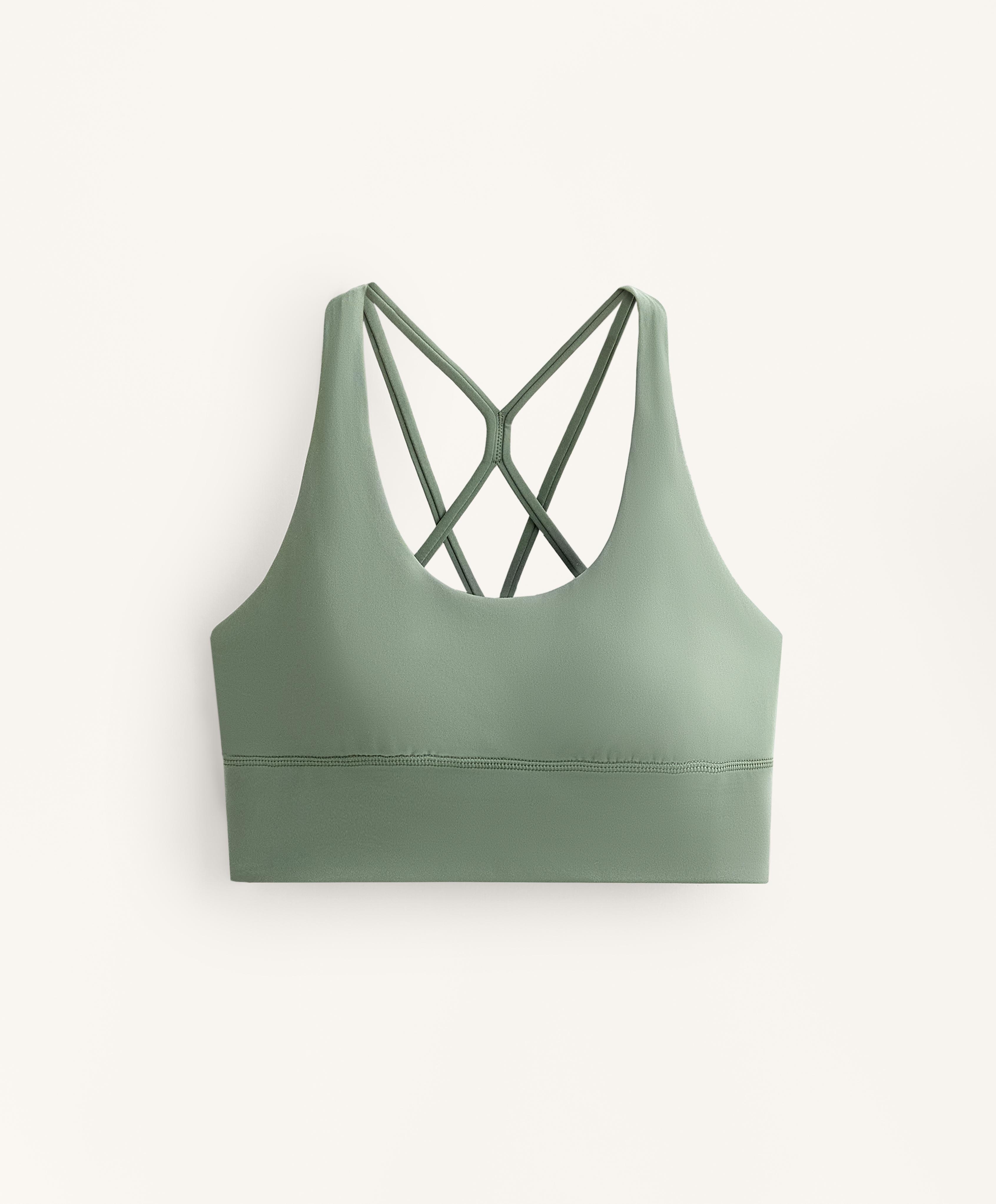 Medium-support Comfortlux sports bra with cups — WASHED GREEN