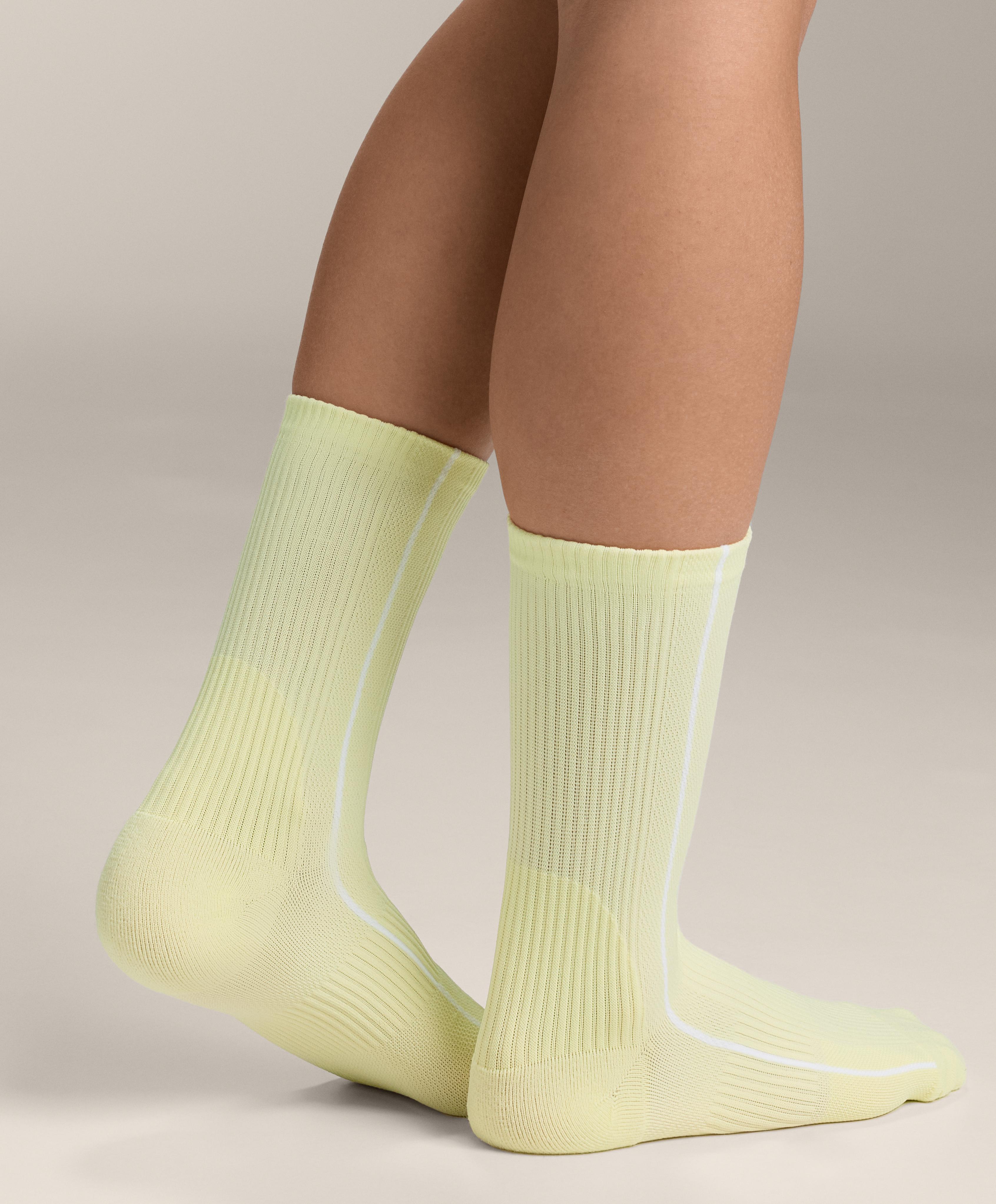 3 pairs of Classic polyamide blend sports socks — LIME